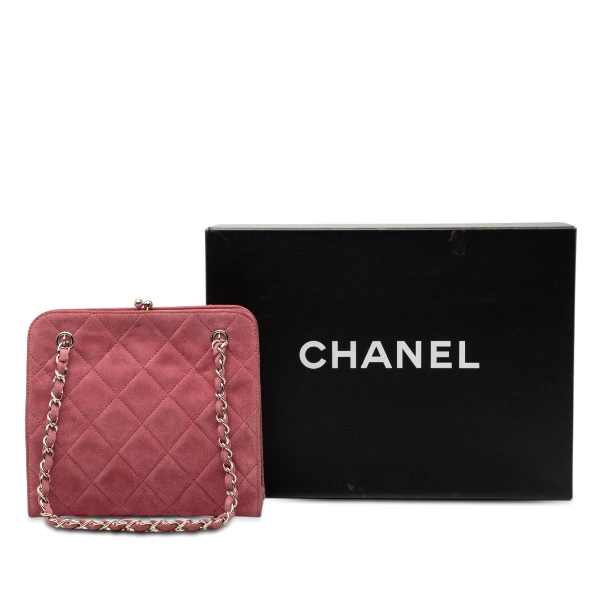 Chanel CC Quilted Suede Kiss Lock Handbag Size ONE SIZE - 8 Thumbnail