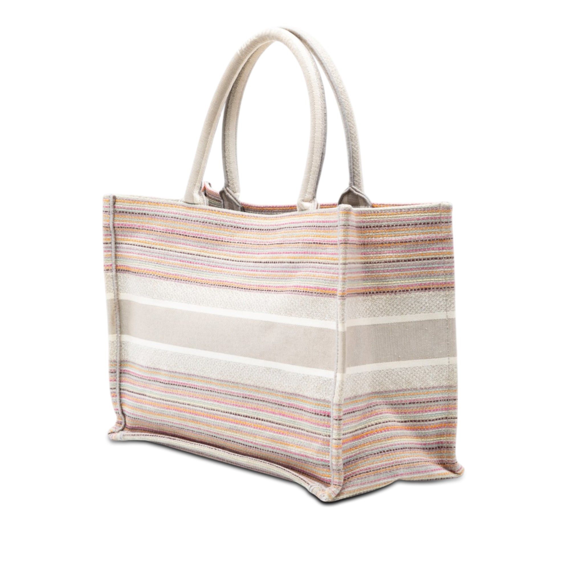 Dior Medium Embroidered Canvas Stripes Book Tote Size ONE SIZE - 2 Thumbnail