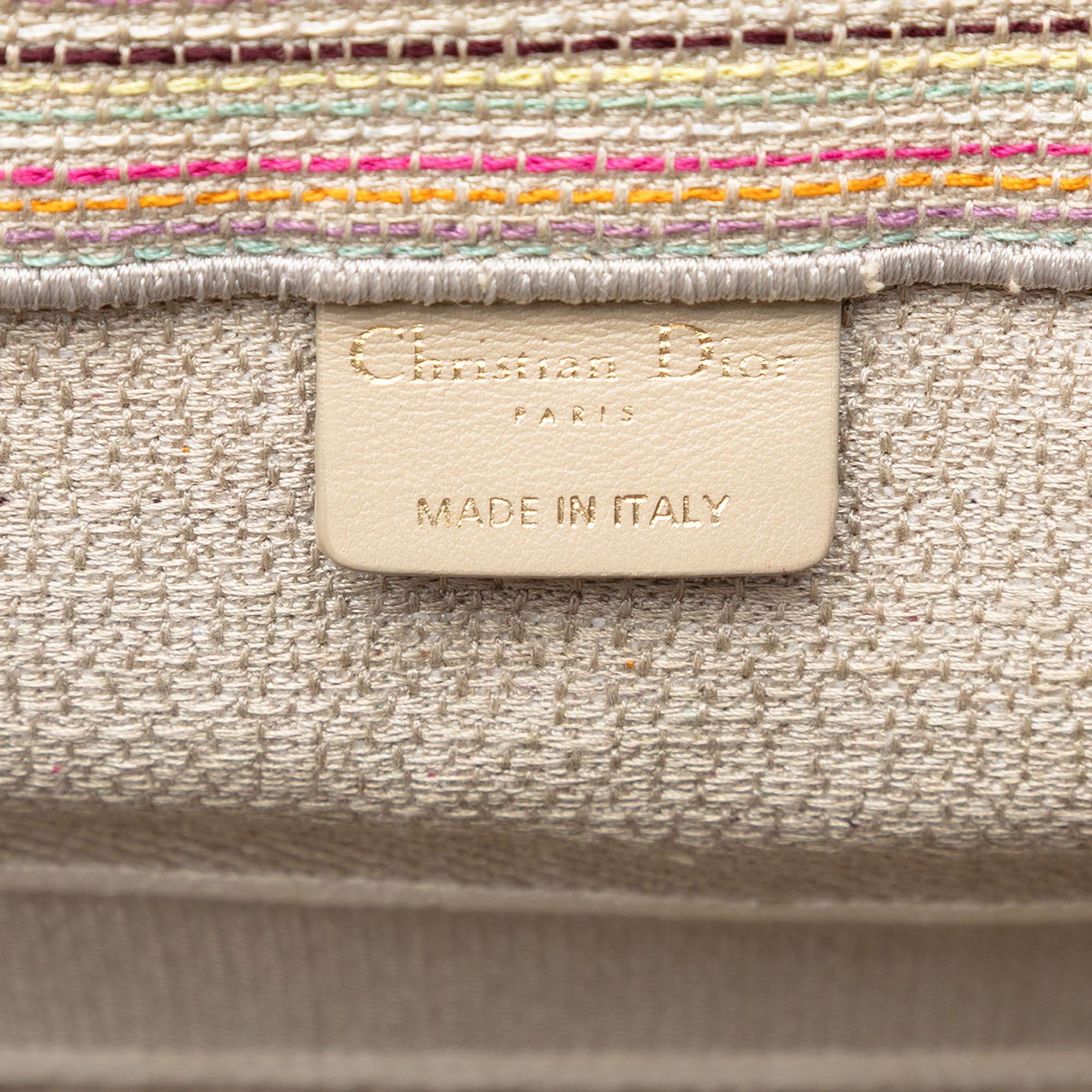 Dior Medium Embroidered Canvas Stripes Book Tote Size ONE SIZE - 6 Thumbnail