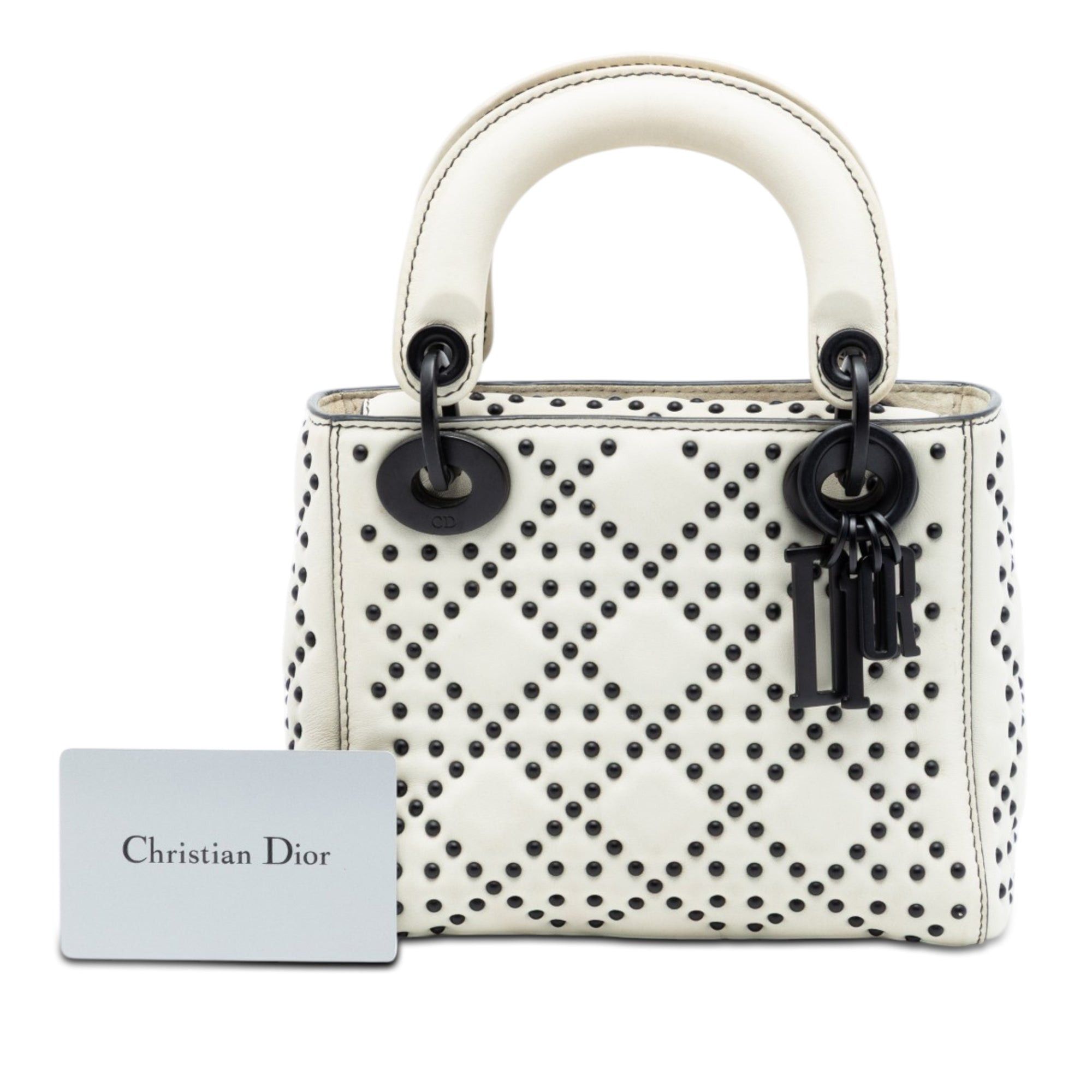 Dior Mini Ultra Matte Calfskin Cannage Studded Supple Lady Dior Size ONE SIZE - 8 Thumbnail