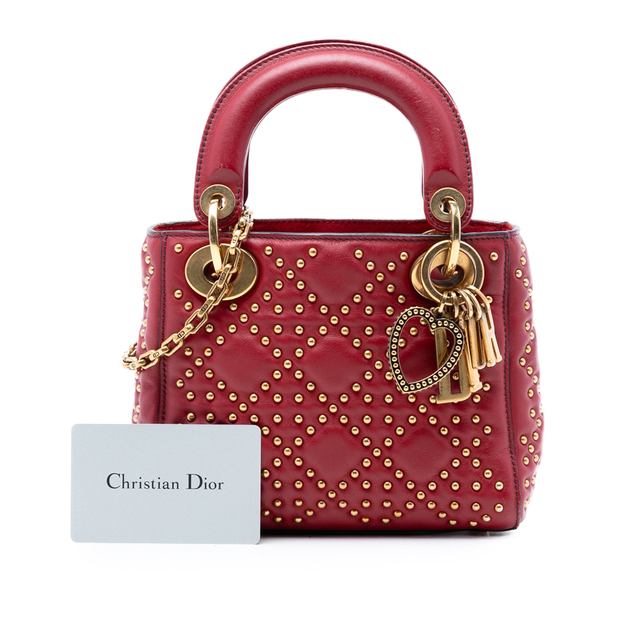 Dior Mini Lambskin Cannage Studded Supple Lady Dior Size ONE SIZE - 9 Thumbnail