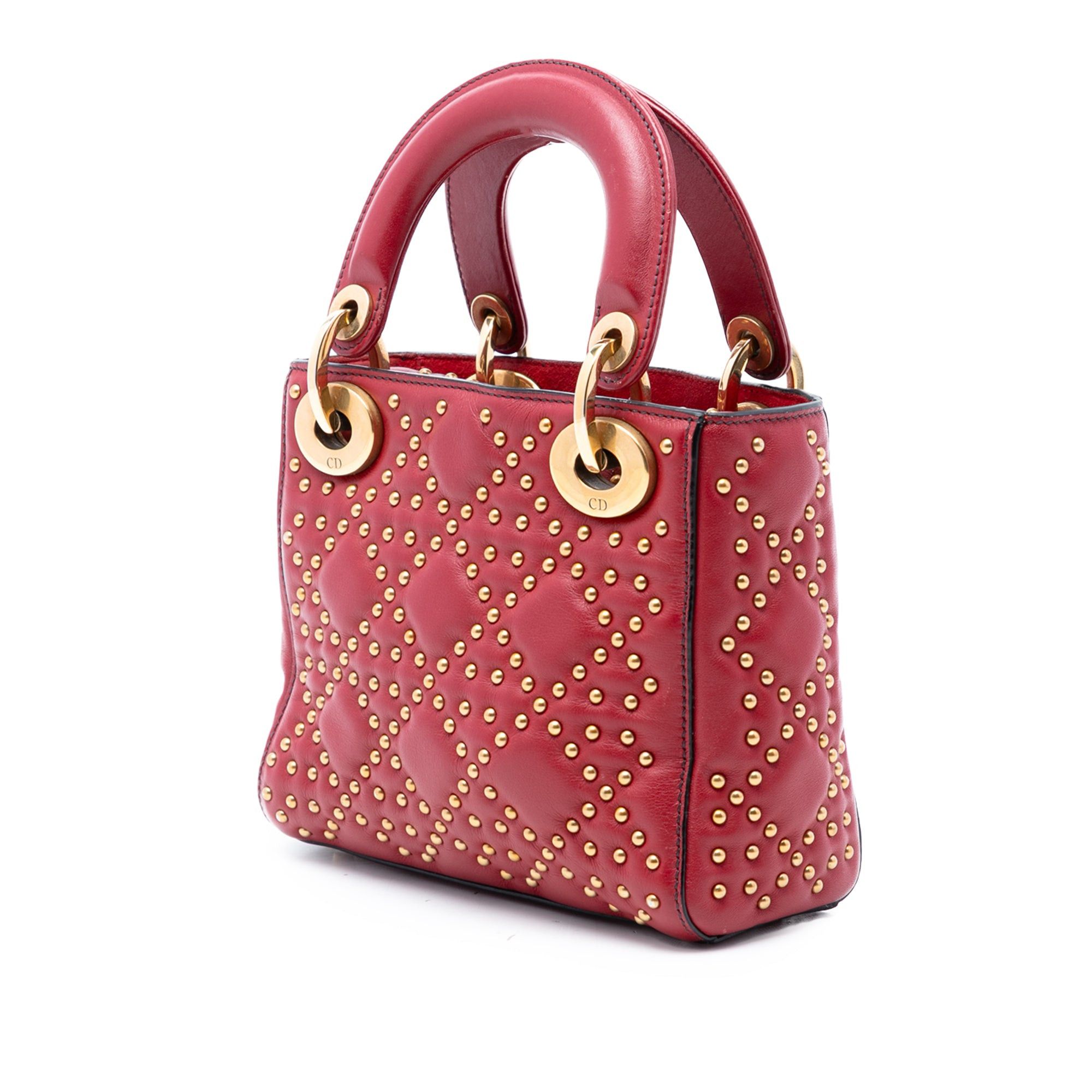 Dior Mini Lambskin Cannage Studded Supple Lady Dior Size ONE SIZE - 2 Thumbnail