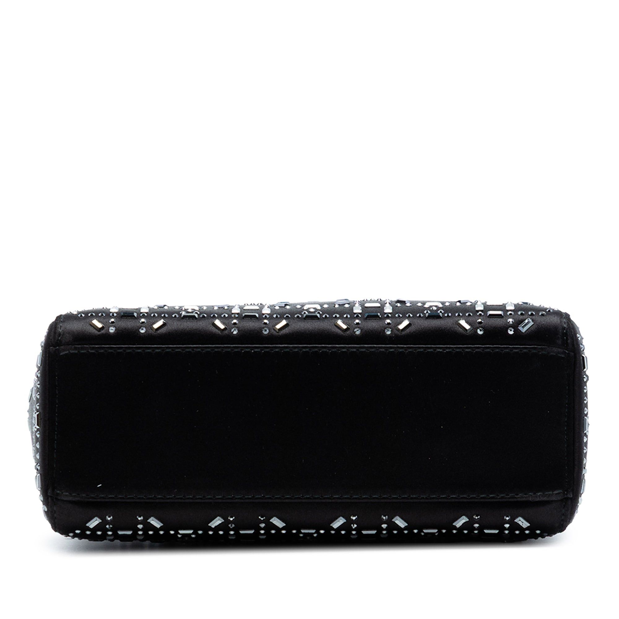 Dior Mini Satin Cannage Crystal Embellished Lady Dior Size ONE SIZE - 3 Thumbnail