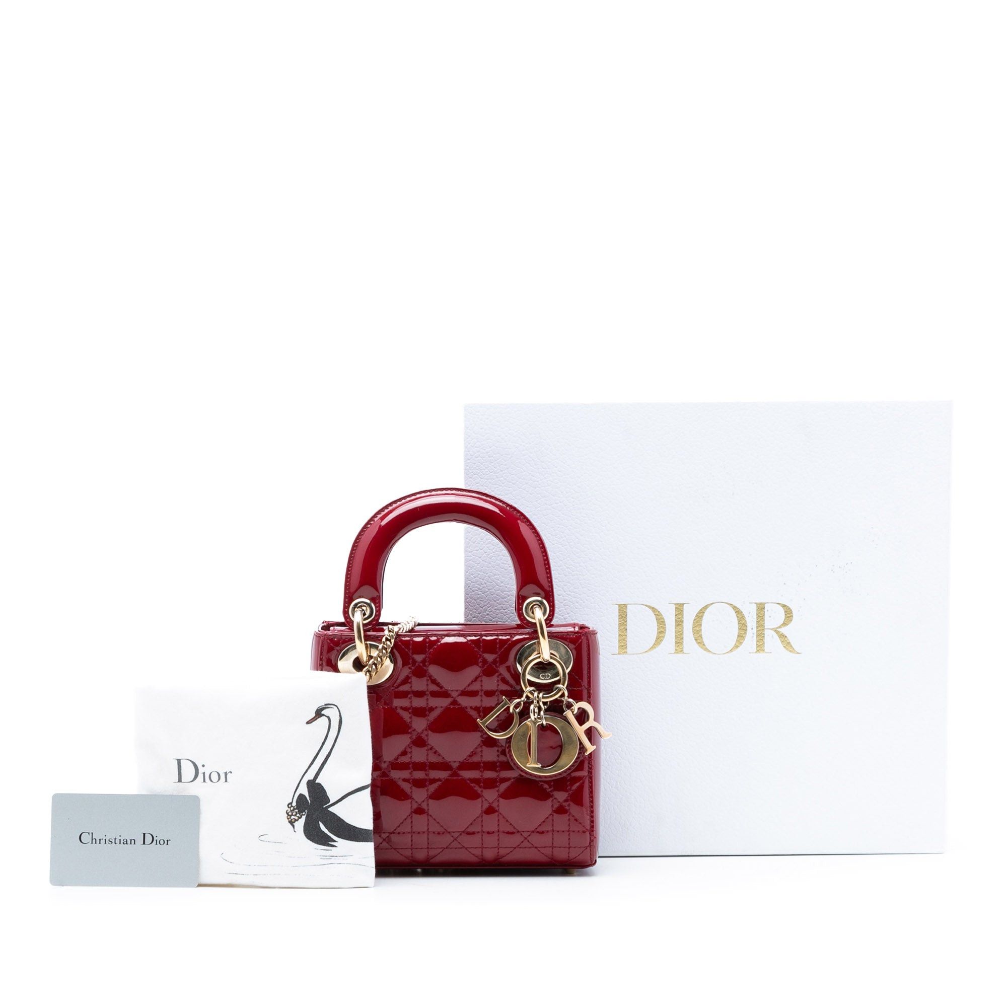 Dior Mini Patent Cannage Lady Dior Size ONE SIZE - 8 Thumbnail
