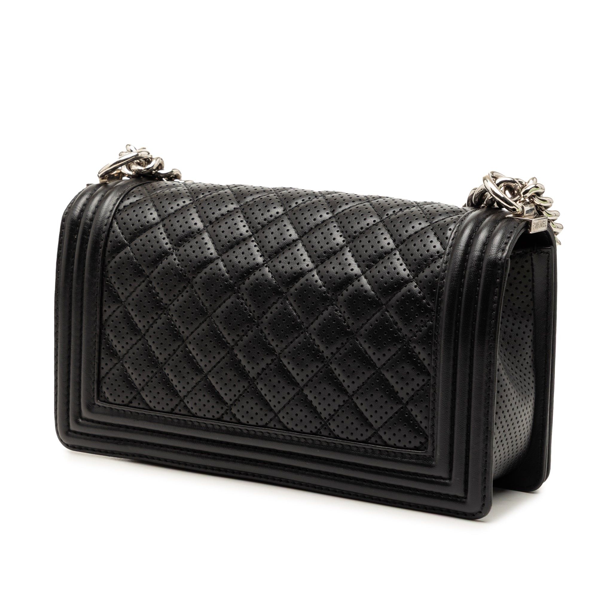 Chanel Old Medium Quilted Perforated Lambskin Boy Flap Size ONE SIZE - 2 Thumbnail