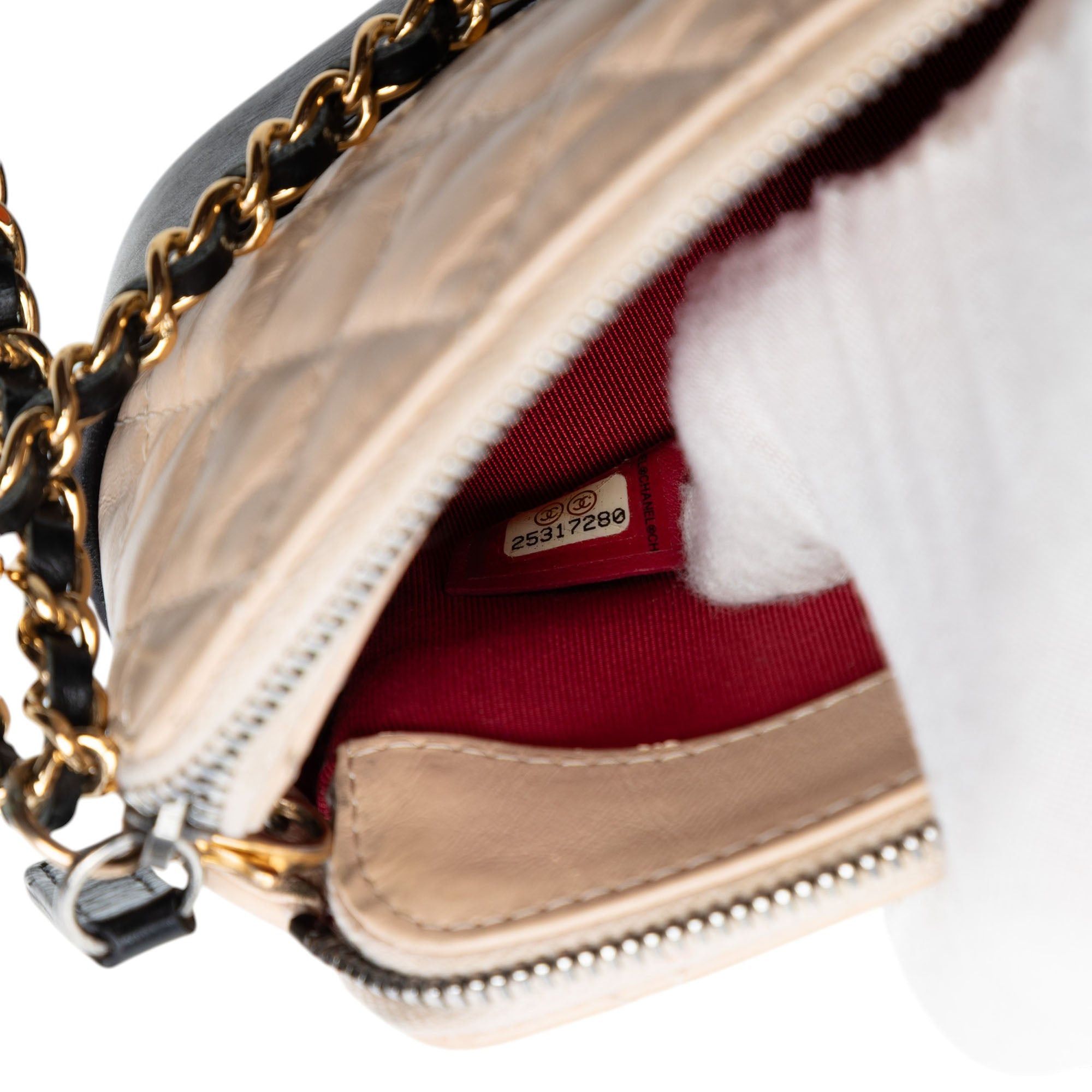 Chanel Bicolor Aged Calfskin Gabrielle Double Zip Clutch with Chain Size ONE SIZE - 6 Thumbnail