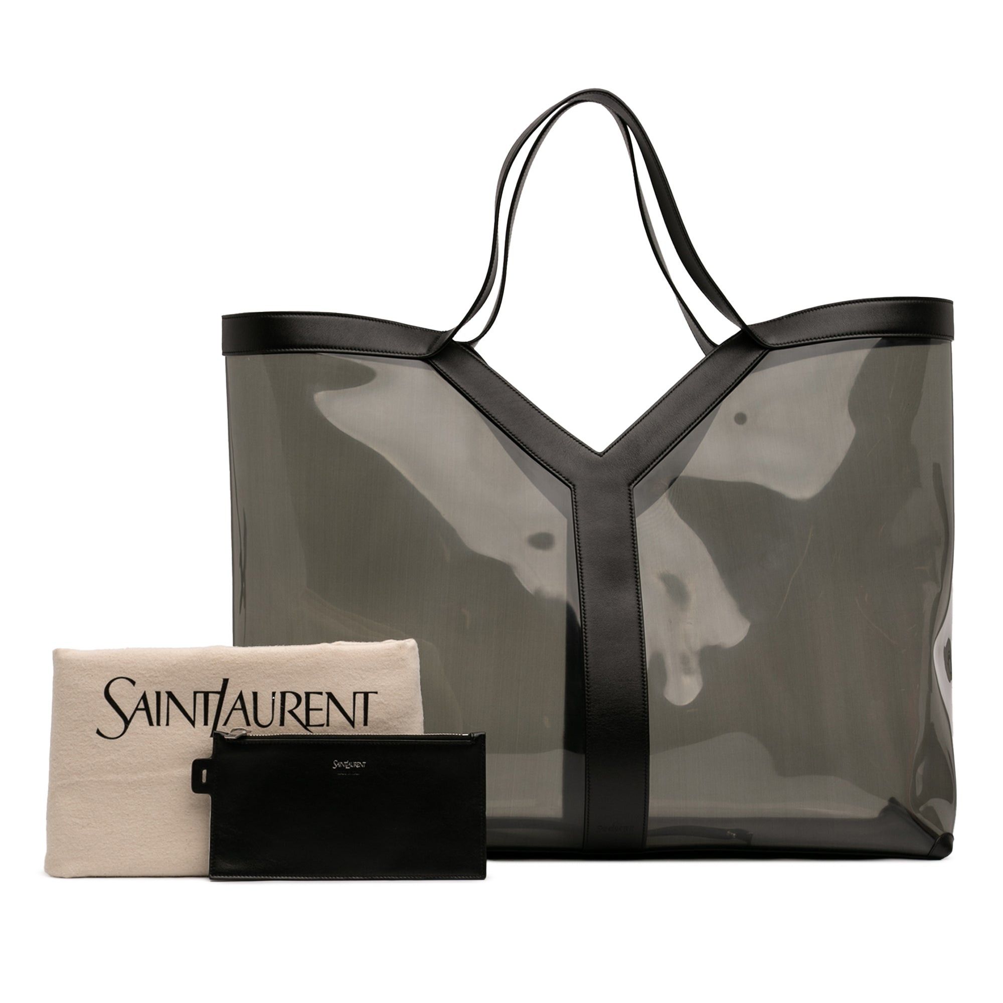 Saint Laurent Paris Maxi PVC Transparent Y Tote Size ONE SIZE - 10 Thumbnail