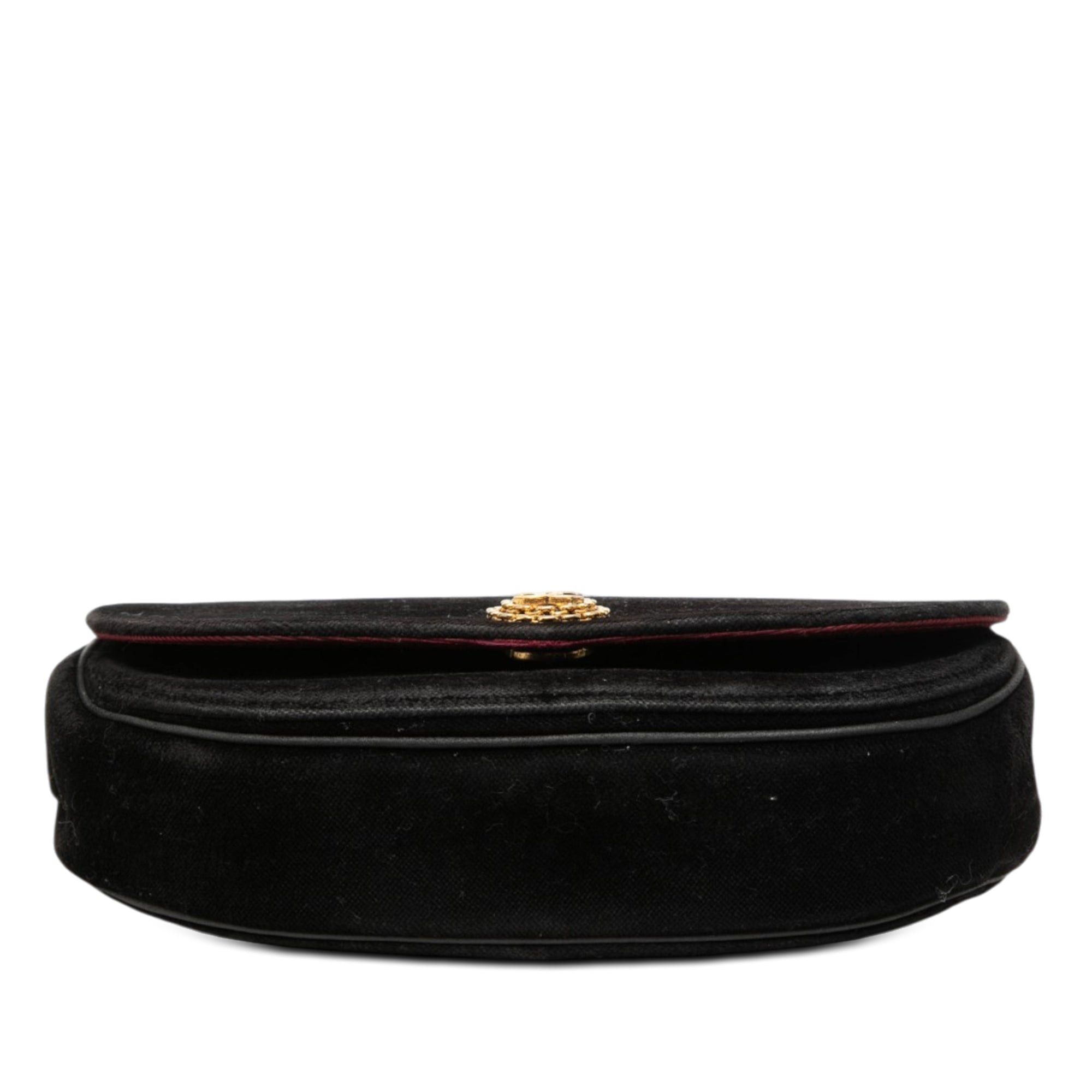 Chanel CC Quilted Velvet Half Moon Flap Size ONE SIZE - 3 Thumbnail