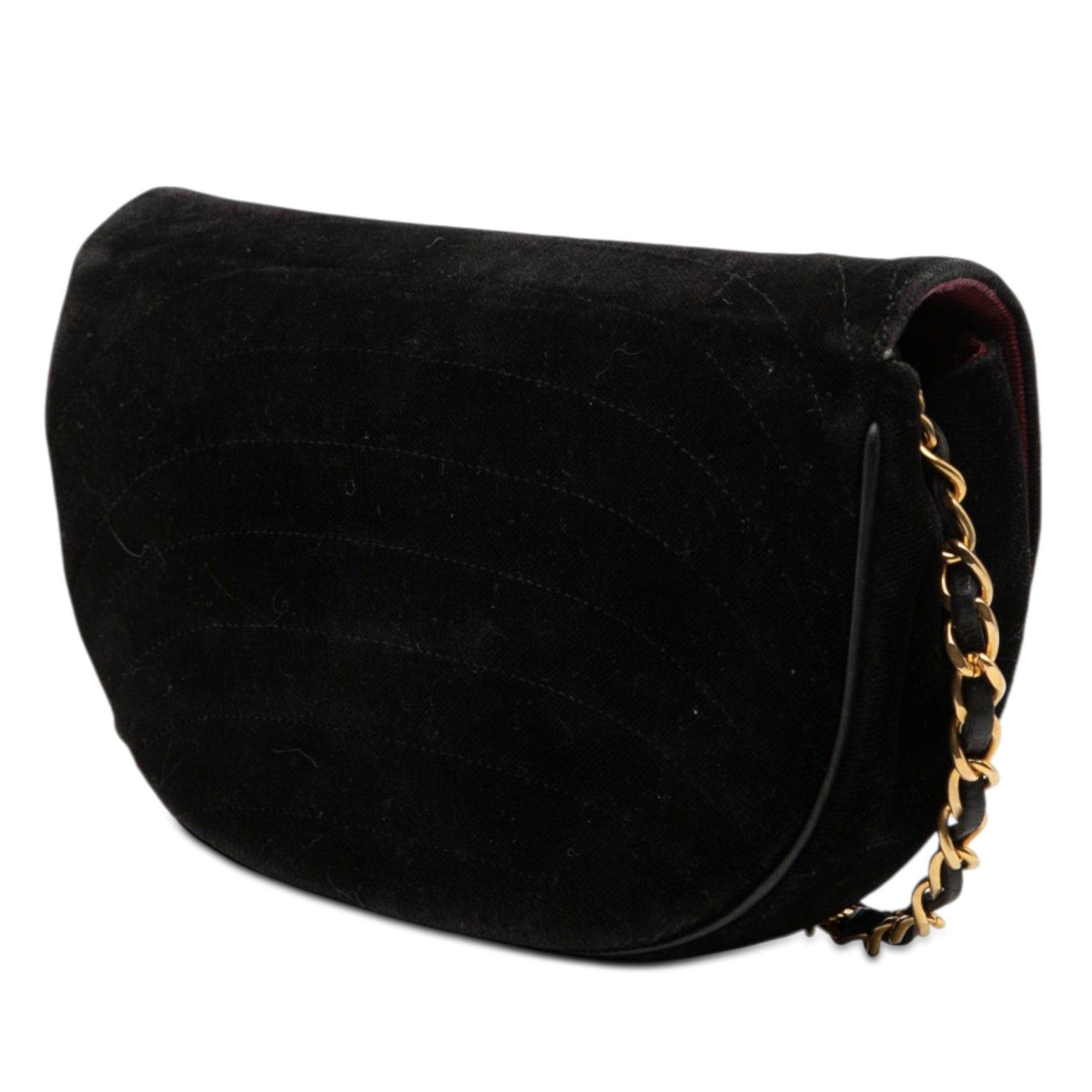 Chanel CC Quilted Velvet Half Moon Flap Size ONE SIZE - 2 Thumbnail