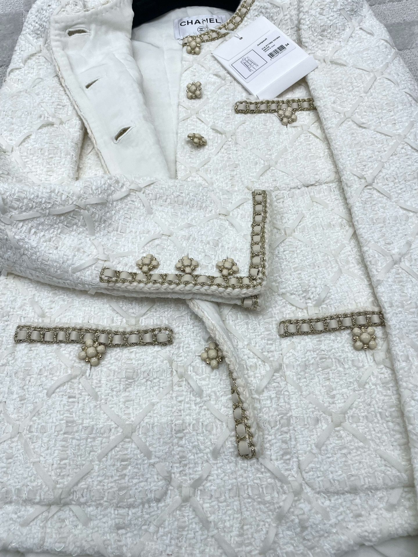 Chanel Chanel Metiers d'Art Tweed Chain Jumpsuit Size 34" / US 12 / IT 48 - 3 Thumbnail