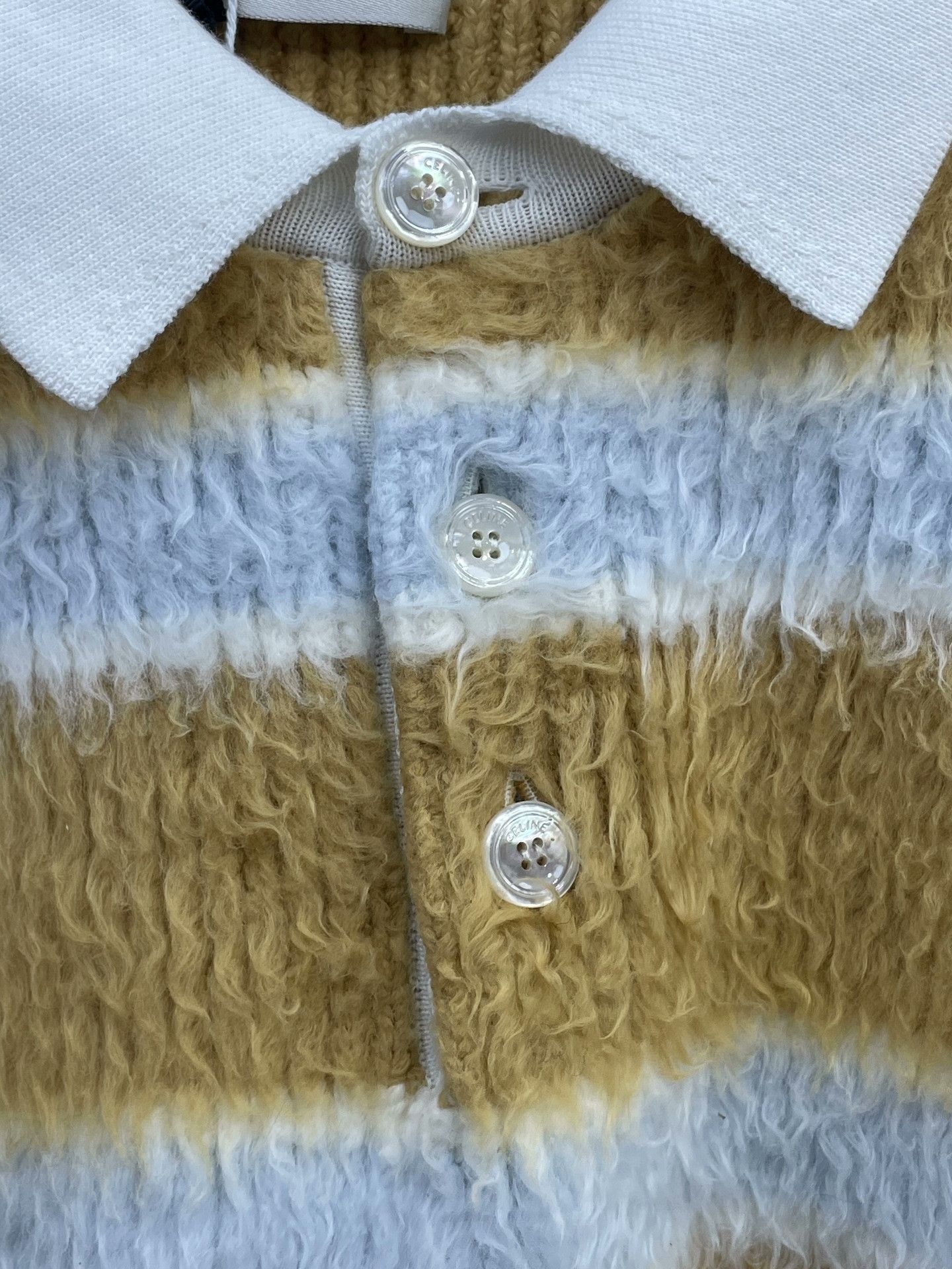 Celine Celine Blue Yellow Stripe Knit Sweater Size S / US 4 / IT 40 - 4 Thumbnail