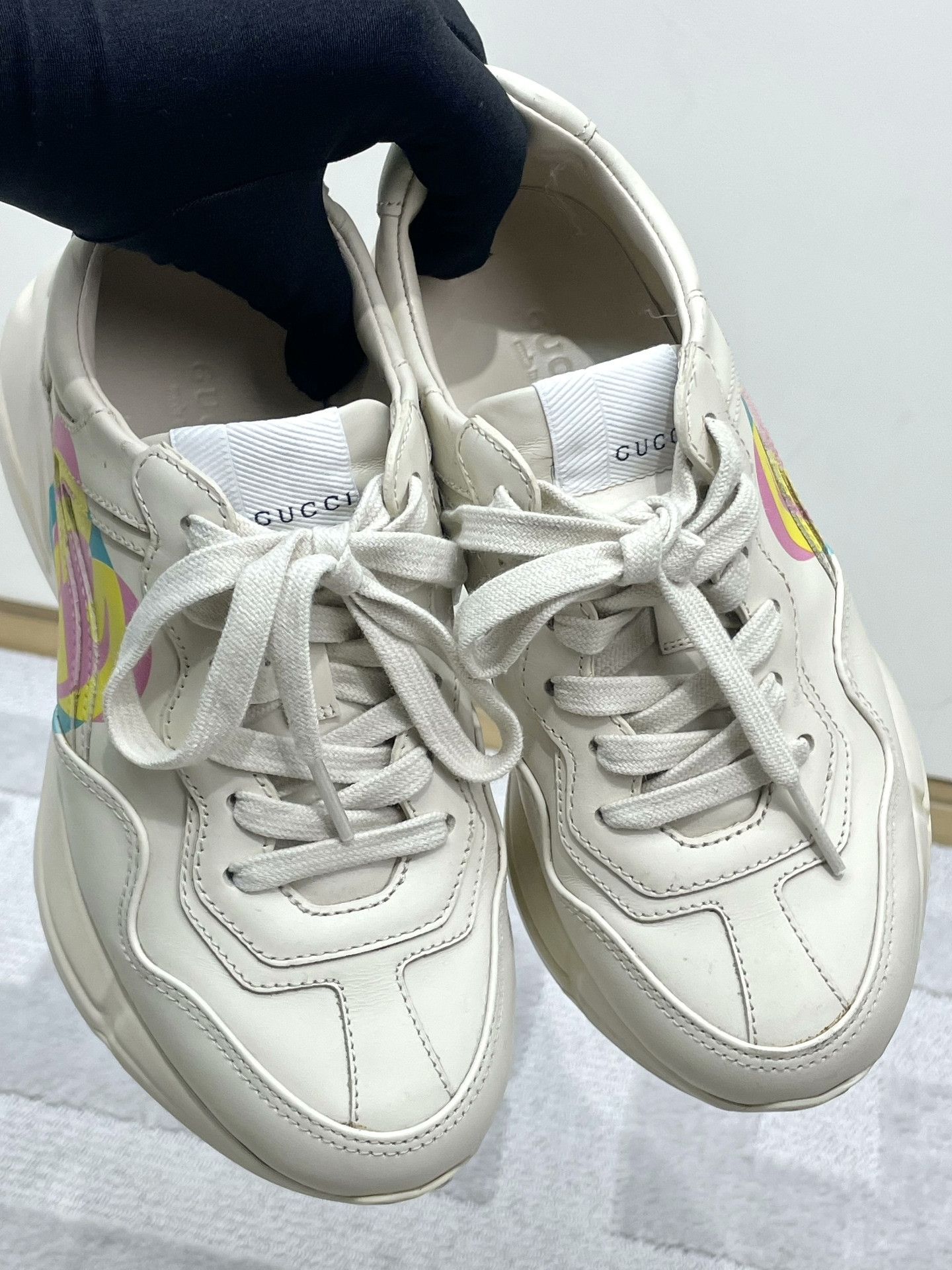 Gucci Gucci Rhyton Women's Heart Sneakers Size US 4 / IT 34 - 6 Thumbnail