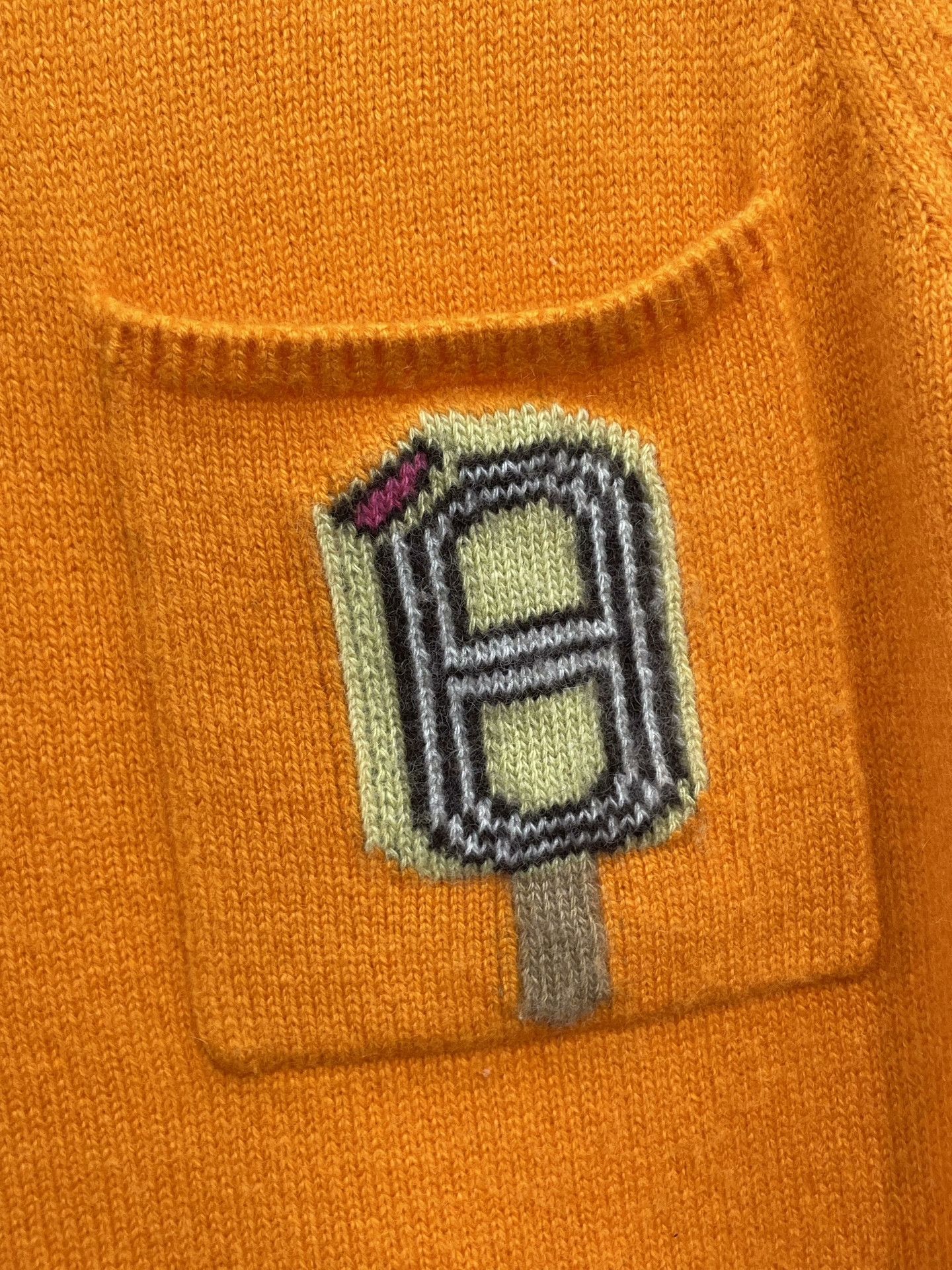 Hermes Hermes Orange Cashmere Knit Short-Sleeve Size XS / US 0-2 / IT 36-38 - 3 Thumbnail