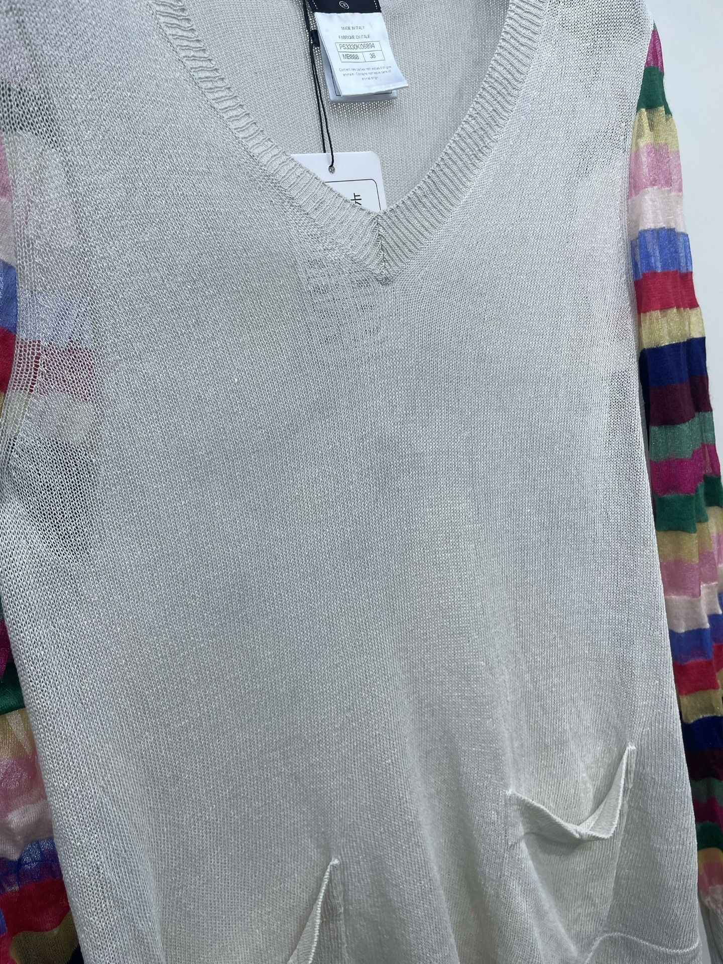 Chanel Chanel Rainbow Stripe Sleeve Knit Sweater Size XS / US 0-2 / IT 36-38 - 7 Thumbnail