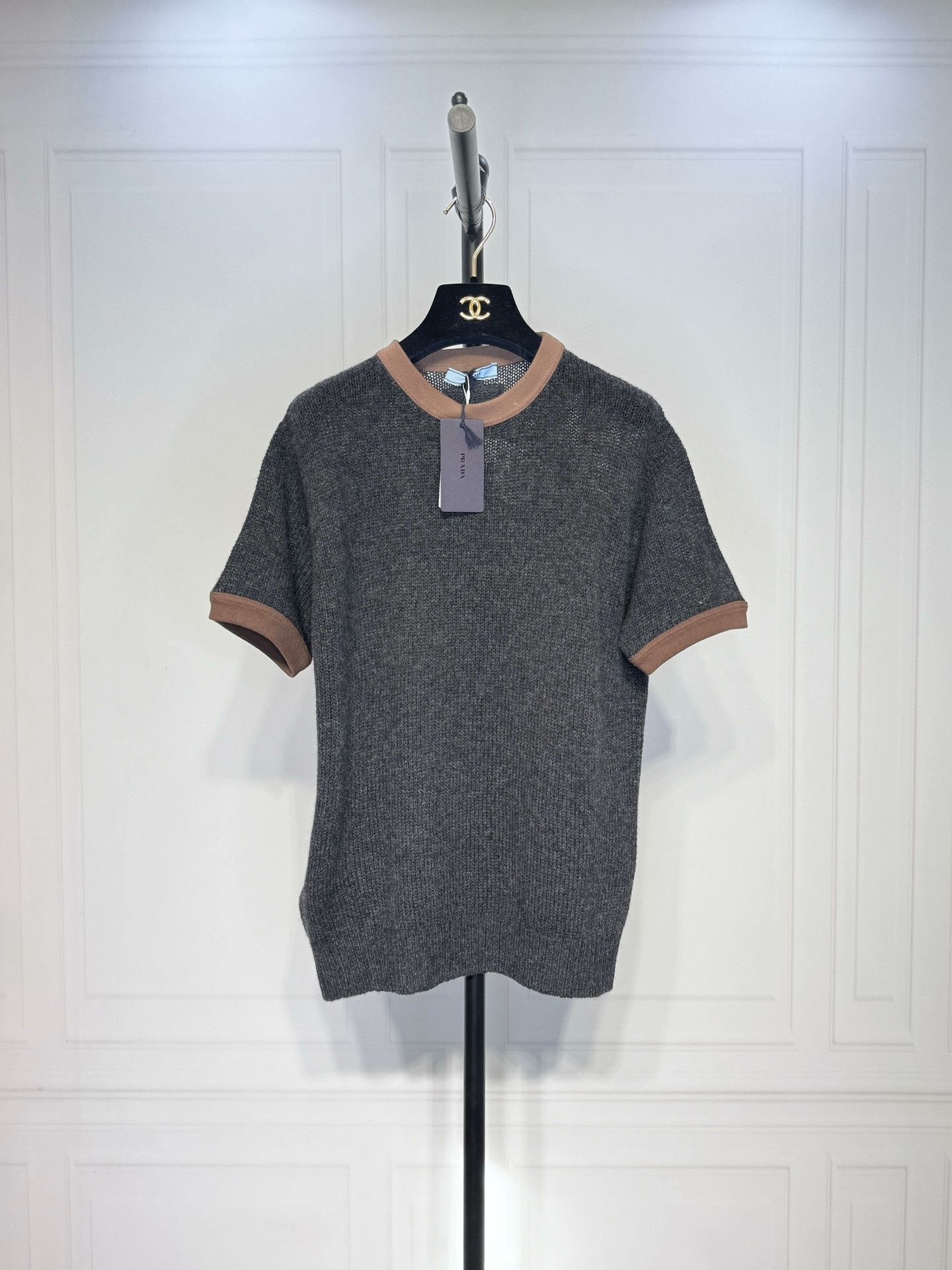 Prada Prada Colorblock Knit Short-Sleeve Top Size S / US 4 / IT 40 - 2 Thumbnail