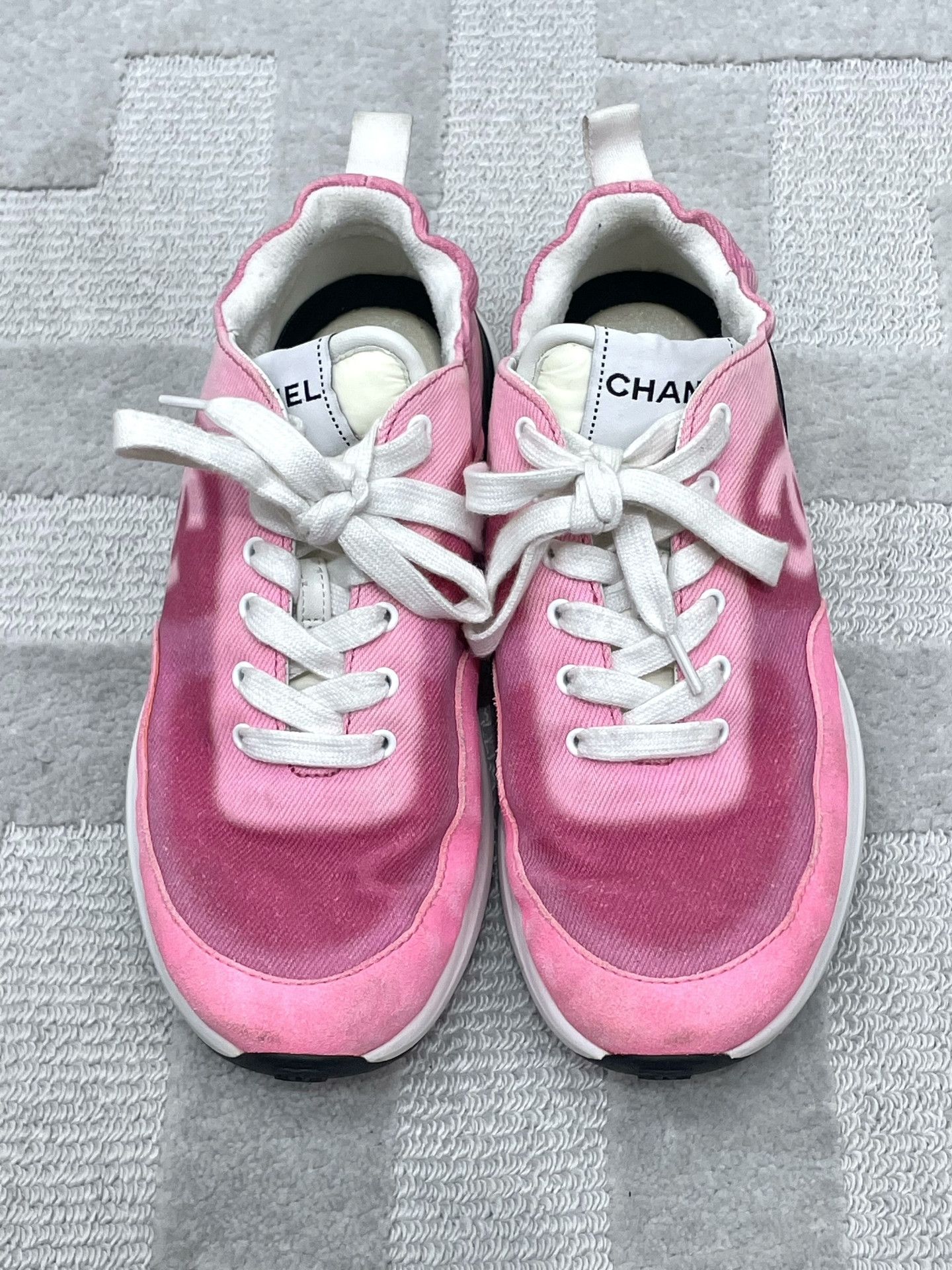 Chanel Chanel Pink Gradient Denim Sneakers Size US 5.5 / IT 35.5 - 5 Thumbnail