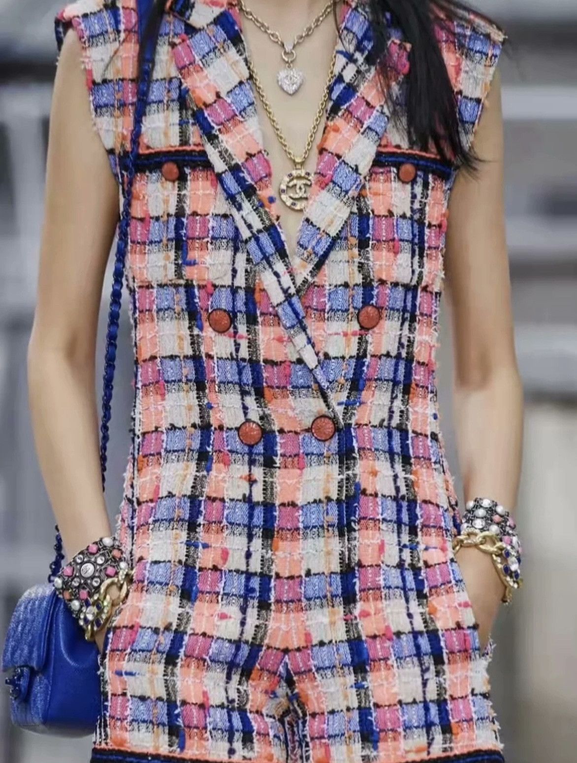 Chanel Chanel Colorful Plaid Tweed Jumpsuit Size 34" / US 12 / IT 48 - 7 Thumbnail