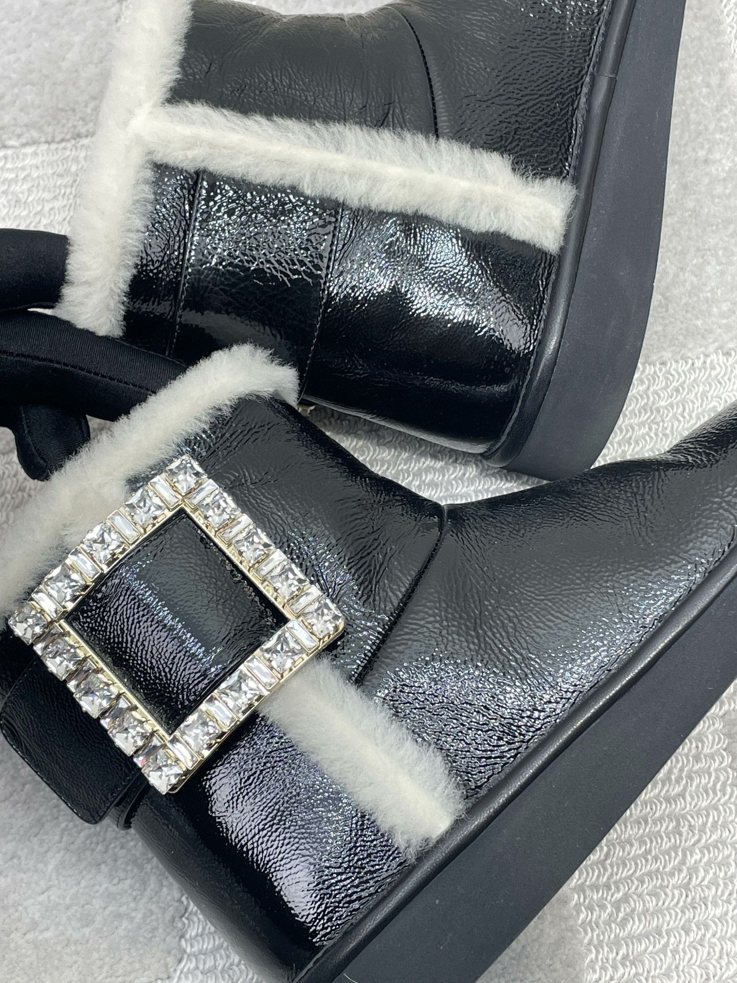 Roger Vivier Roger Vivier Black Shiny Snow Boots Size US 4 / IT 34 - 5 Thumbnail