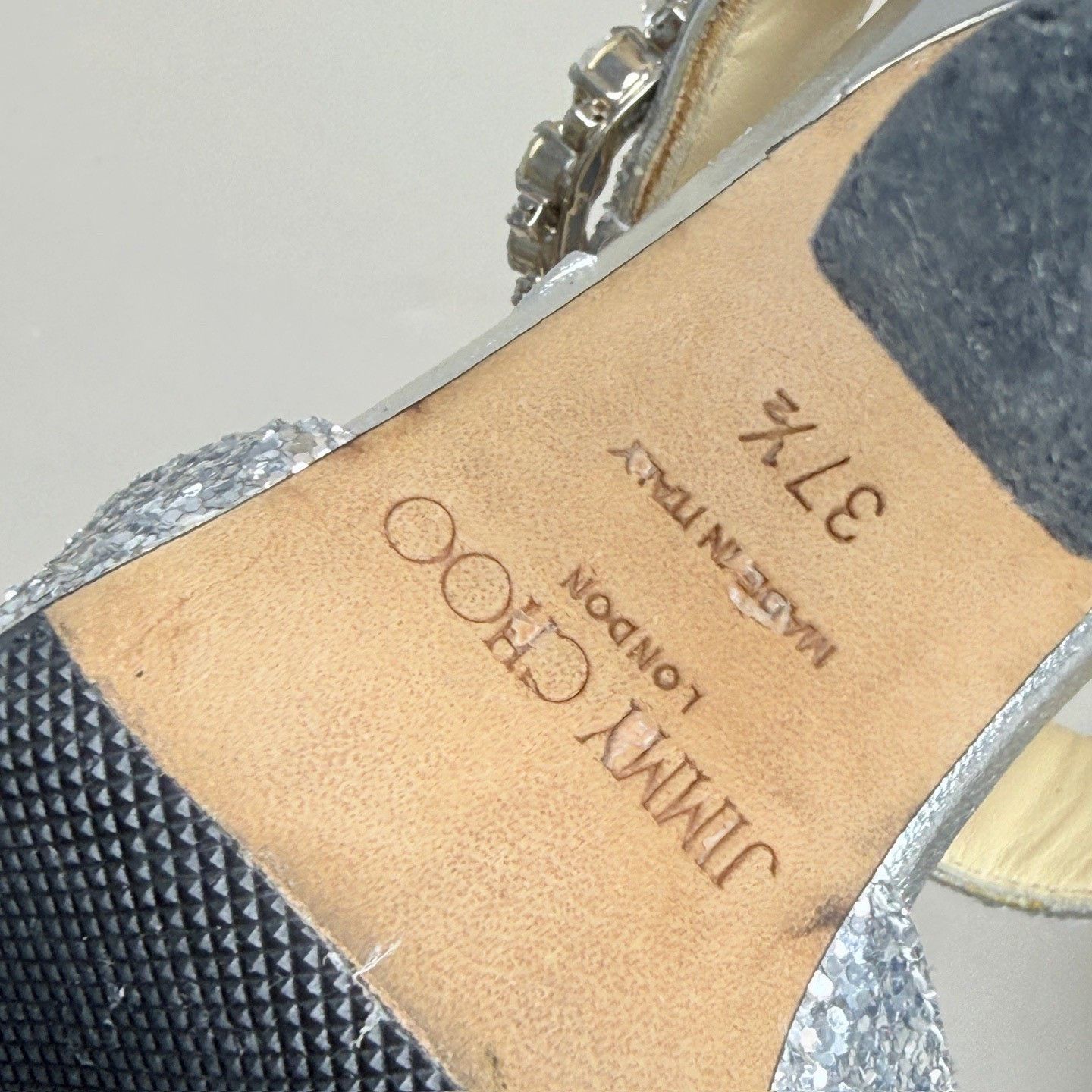 Jimmy Choo Jimmy Choo Crystal Buckle Glitter Heels Size US 6.5 / IT 36.5 - 7 Thumbnail