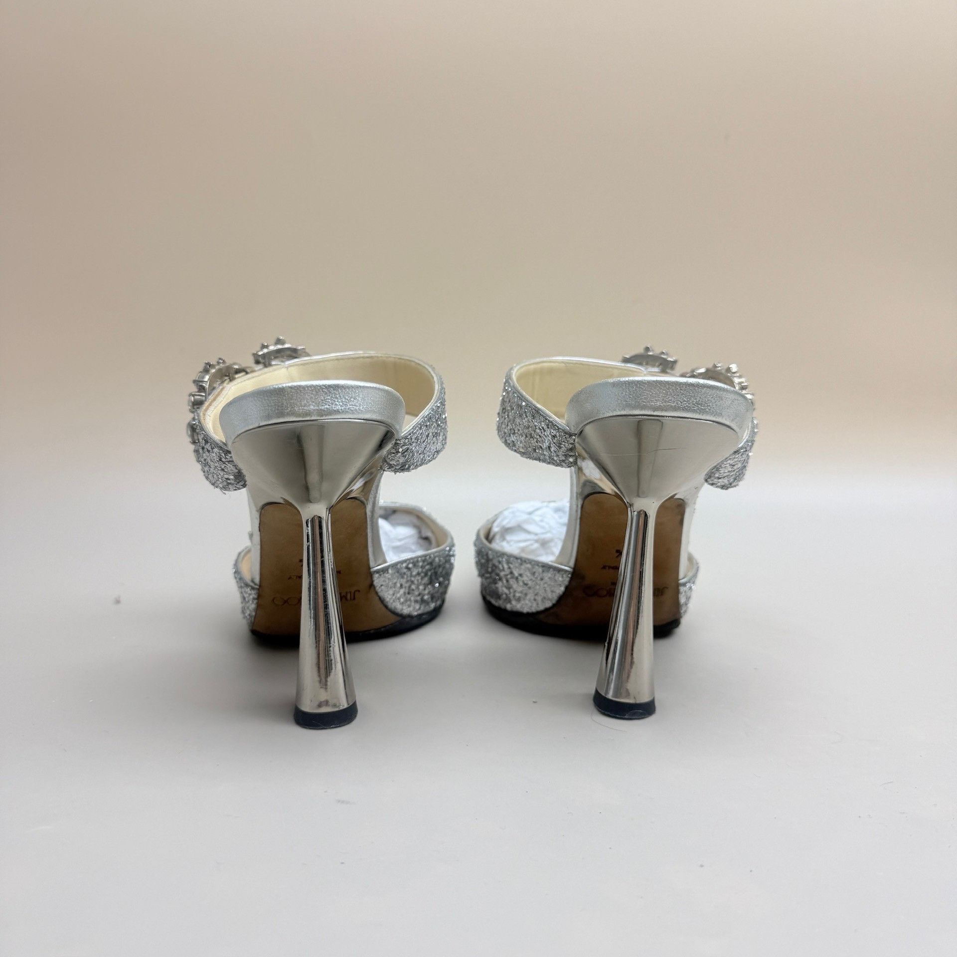 Jimmy Choo Jimmy Choo Crystal Buckle Glitter Heels Size US 6.5 / IT 36.5 - 3 Thumbnail
