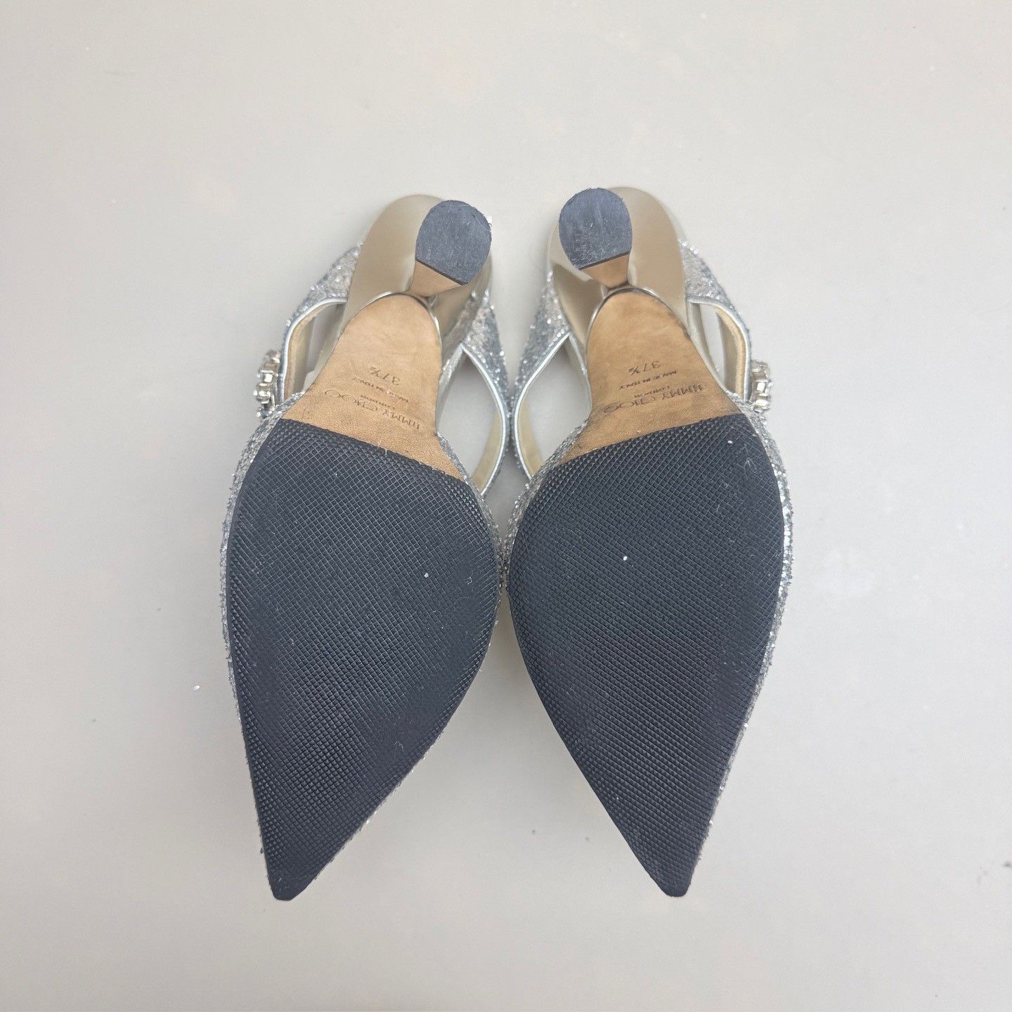 Jimmy Choo Jimmy Choo Crystal Buckle Glitter Heels Size US 6.5 / IT 36.5 - 6 Thumbnail
