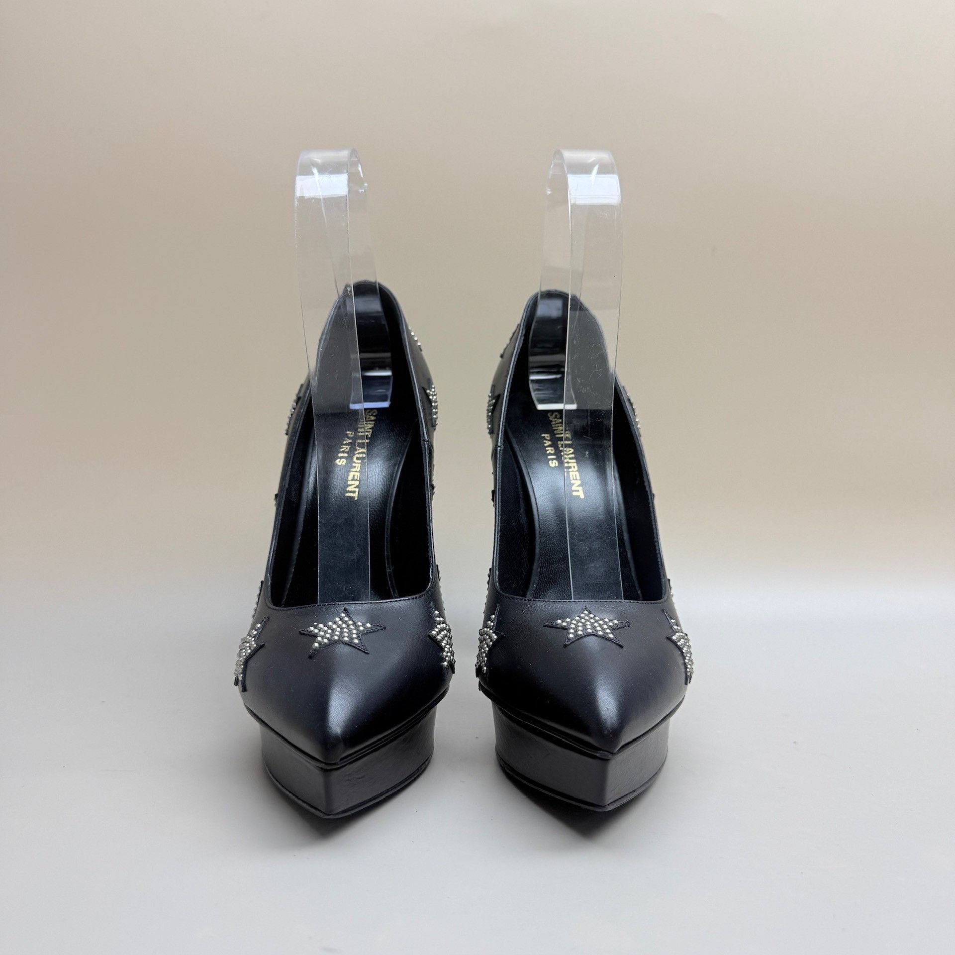 Yves Saint Laurent YSL Star Rhinestone Platform Heels Size US 5.5 / IT 35.5 - 2 Thumbnail