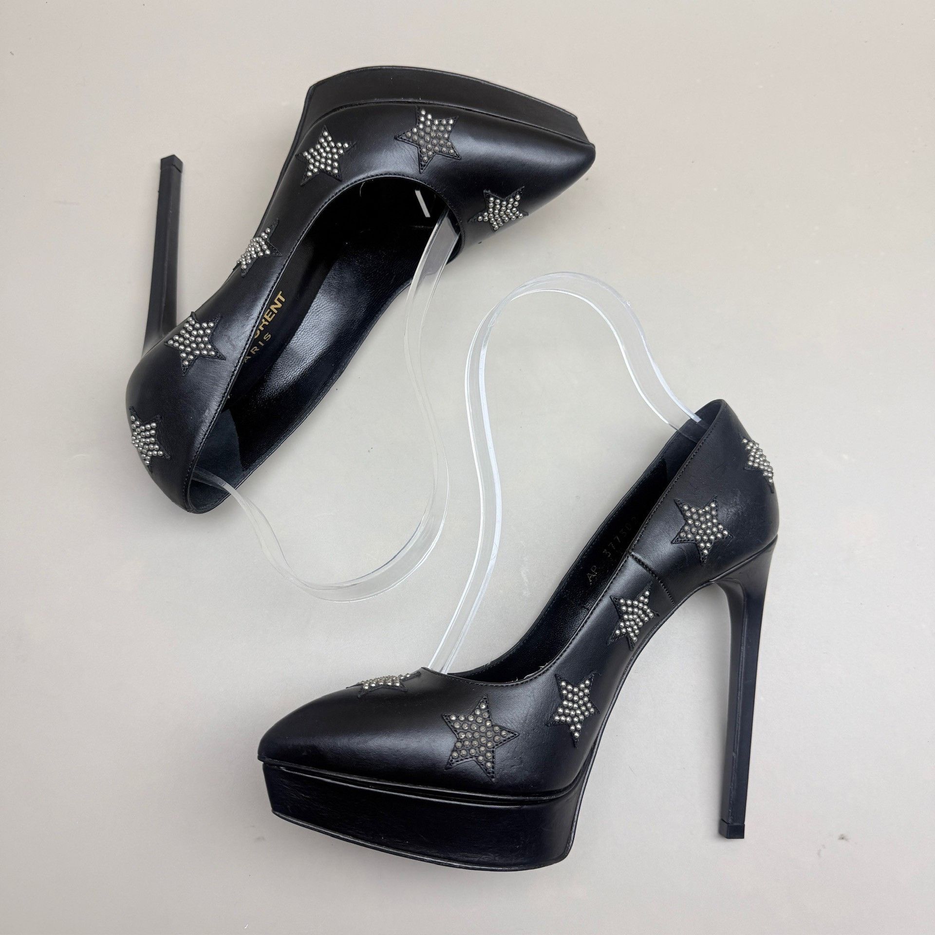 Yves Saint Laurent YSL Star Rhinestone Platform Heels Size US 5.5 / IT 35.5 - 5 Thumbnail