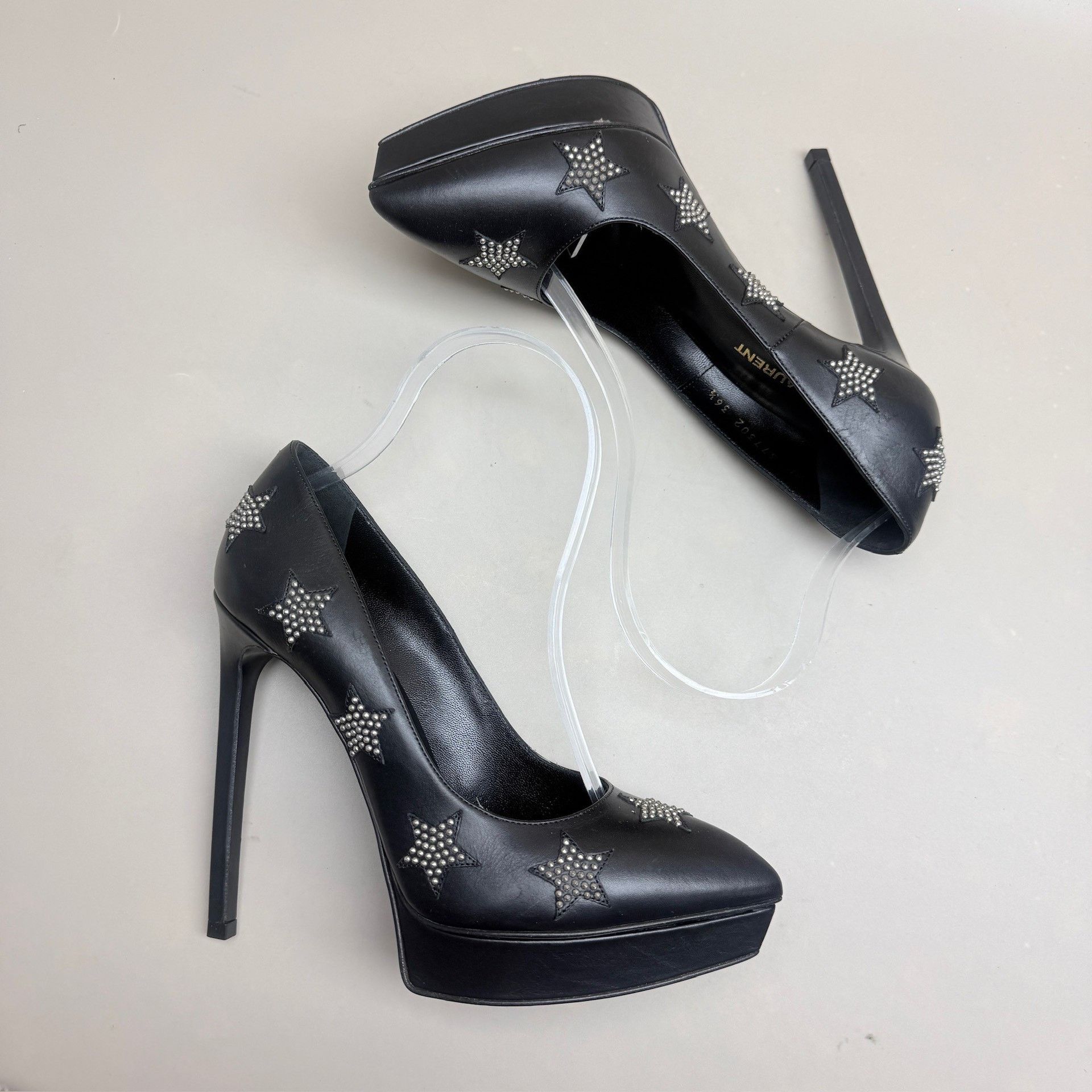 Yves Saint Laurent YSL Star Rhinestone Platform Heels Size US 5.5 / IT 35.5 - 4 Thumbnail