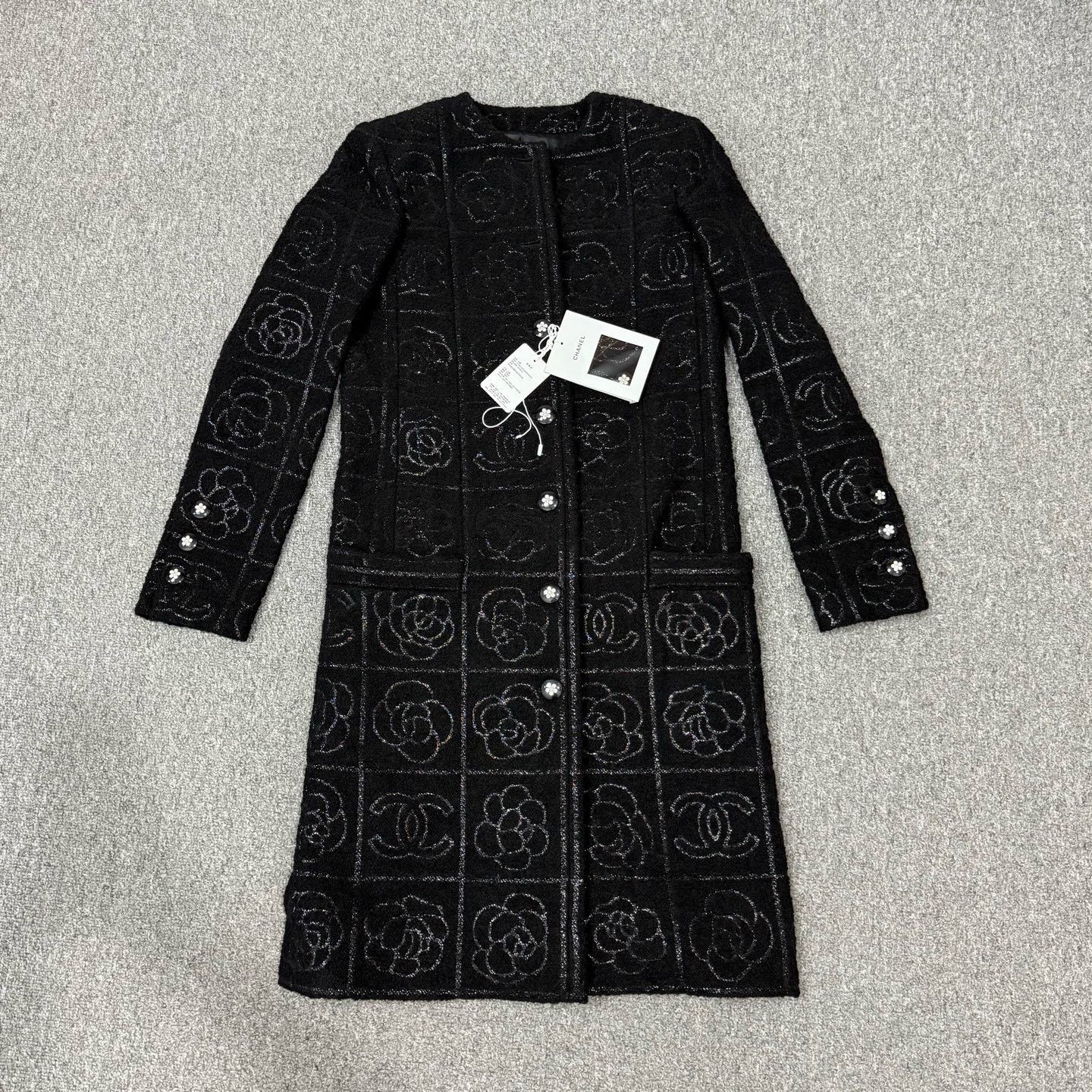 Chanel Chanel Camellia Pattern Long Coat Size XXS / US 00 / IT 34 - 2 Thumbnail
