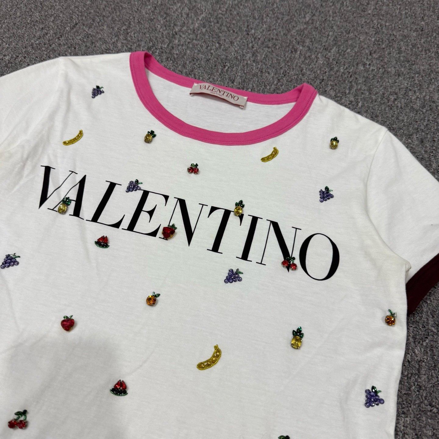 Valentino Valentino New Beaded Short-Sleeve Top Size M / US 6-8 / IT 42-44 - 3 Thumbnail