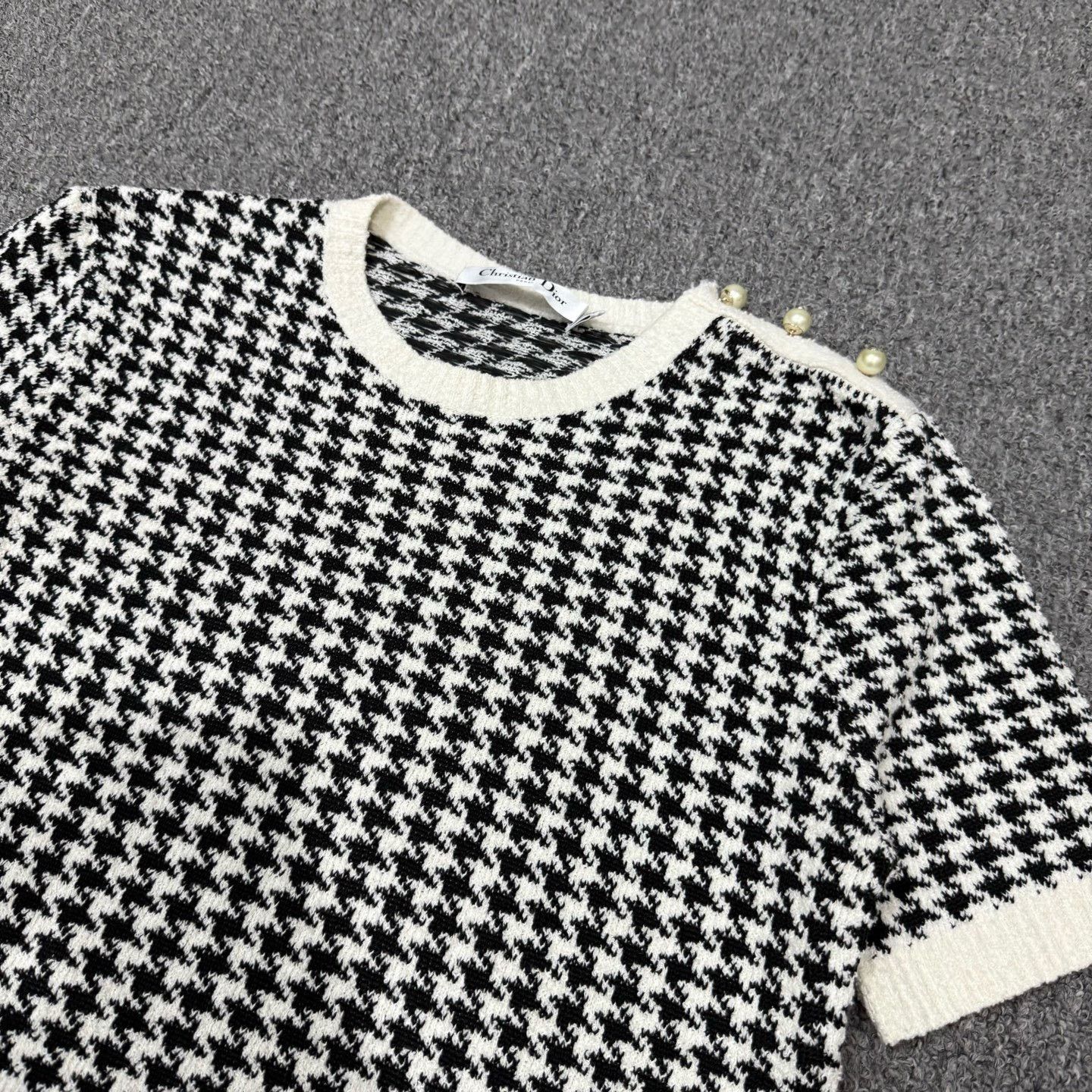 Dior Dior CD Pearl Houndstooth Knit Top Size S / US 4 / IT 40 - 3 Thumbnail