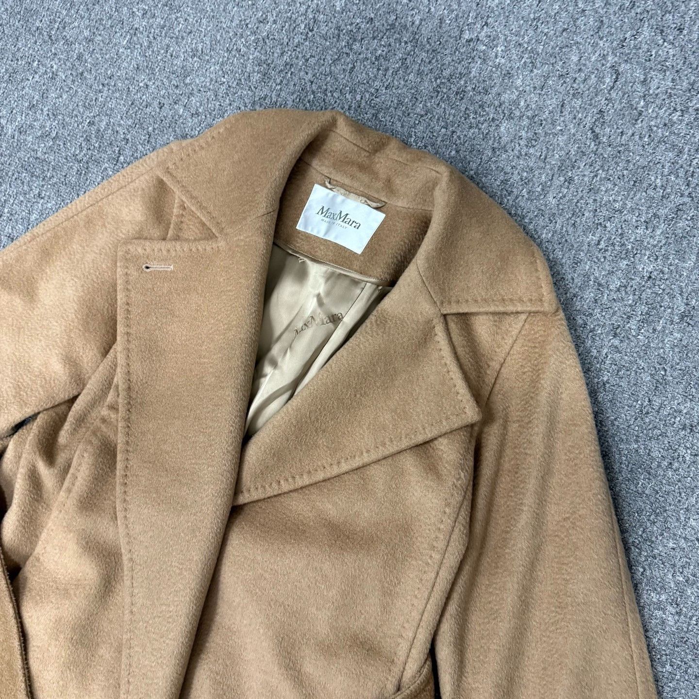 Max Mara MaxMara Solid Belted Wool Coat Size XXS / US 00 / IT 34 - 3 Thumbnail