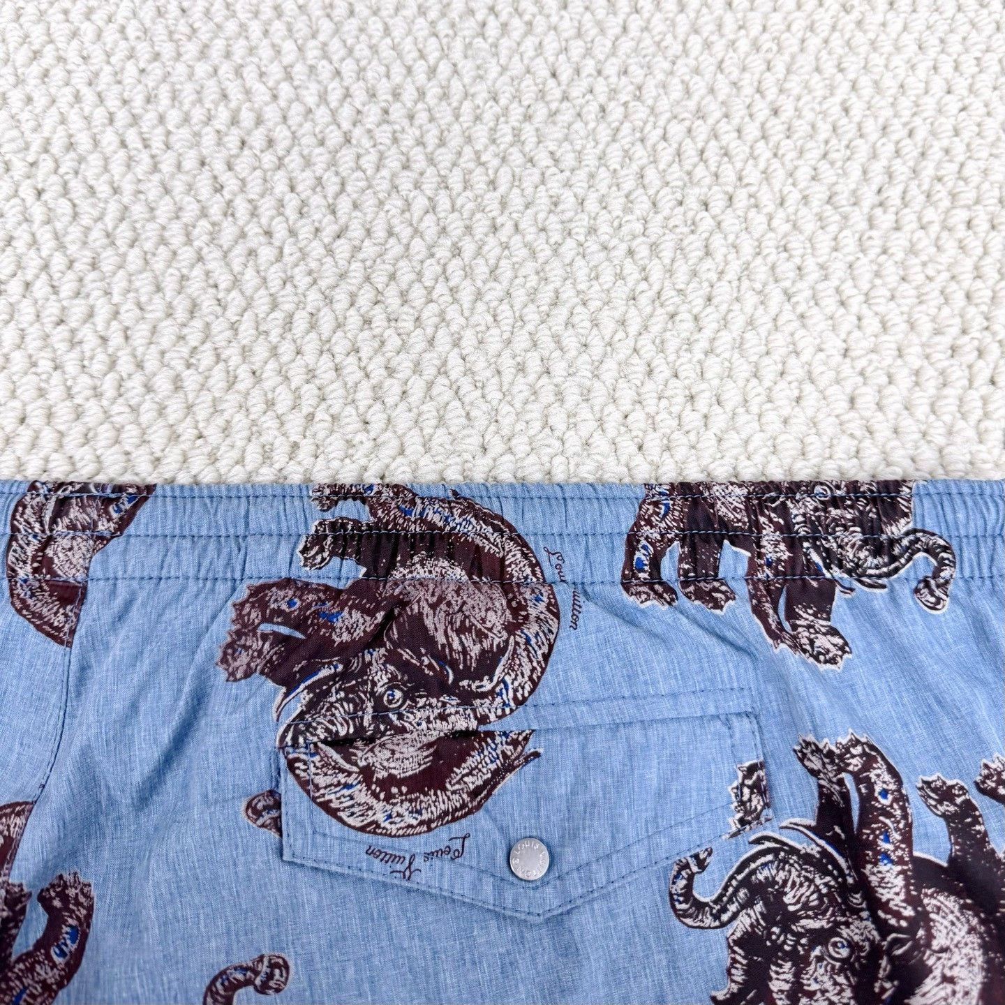 Louis Vuitton Louis Vuitton Light Blue Zoo Print Shorts Size US 32 / EU 48 - 4 Thumbnail