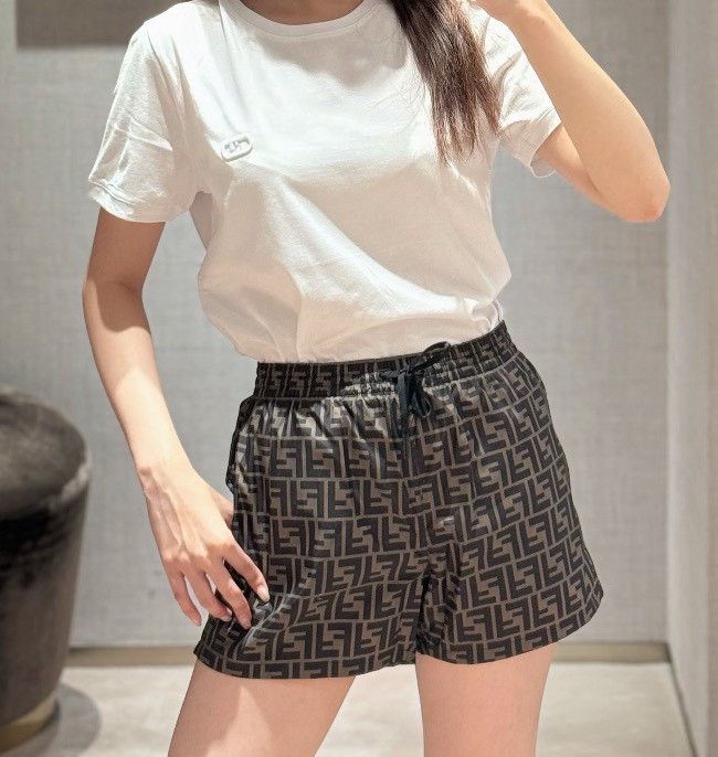 Fendi Fendi Brown Monogram Print Shorts Size US 34 / EU 50 - 4 Thumbnail