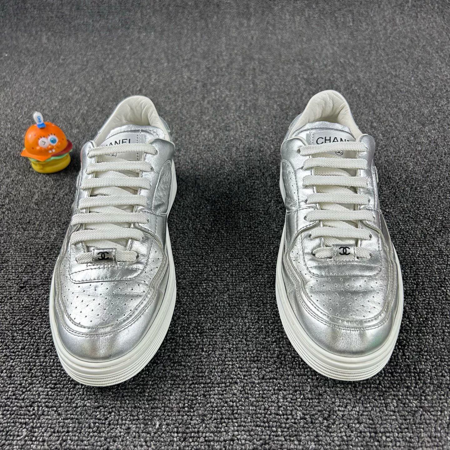 Chanel Chanel Silver Sneakers Size US 8 / IT 38 - 2 Thumbnail