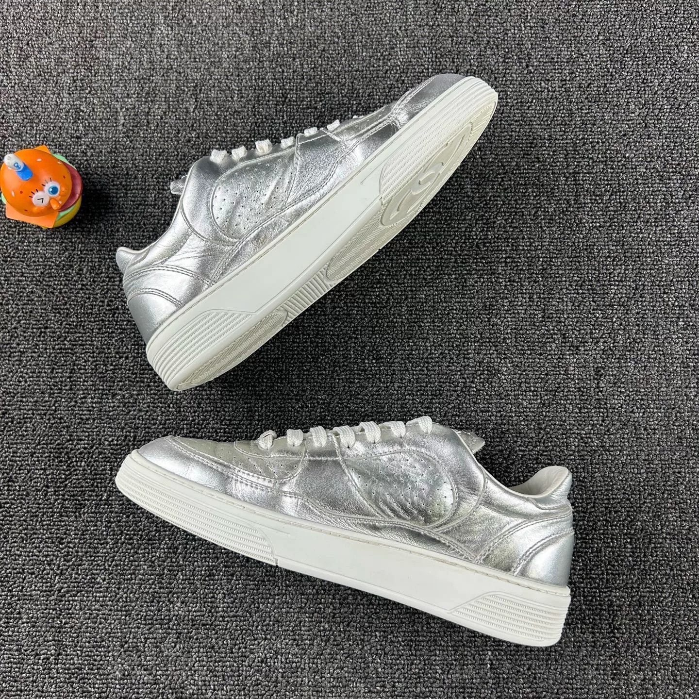 Chanel Chanel Silver Sneakers Size US 8 / IT 38 - 3 Thumbnail