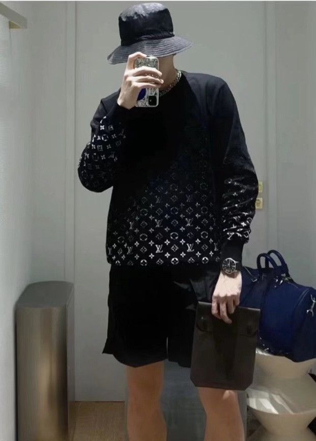 Louis Vuitton Louis Vuitton Black Monogram Knit Sweater Size US M / EU 48-50 / 2 - 4 Thumbnail