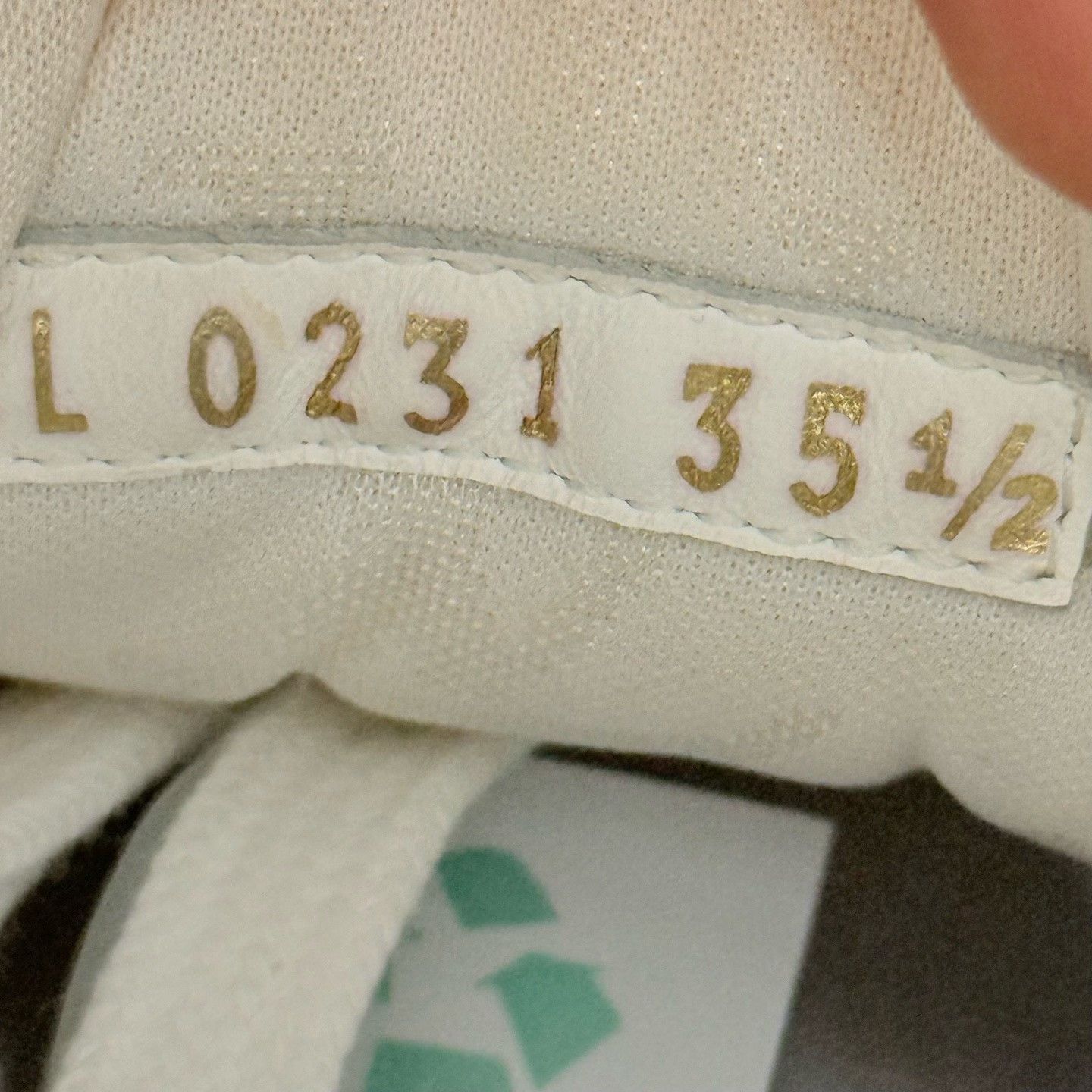 Louis Vuitton LV White Blue Print Lace-up Sneakers Size US 4.5 / IT 34.5 - 4 Thumbnail