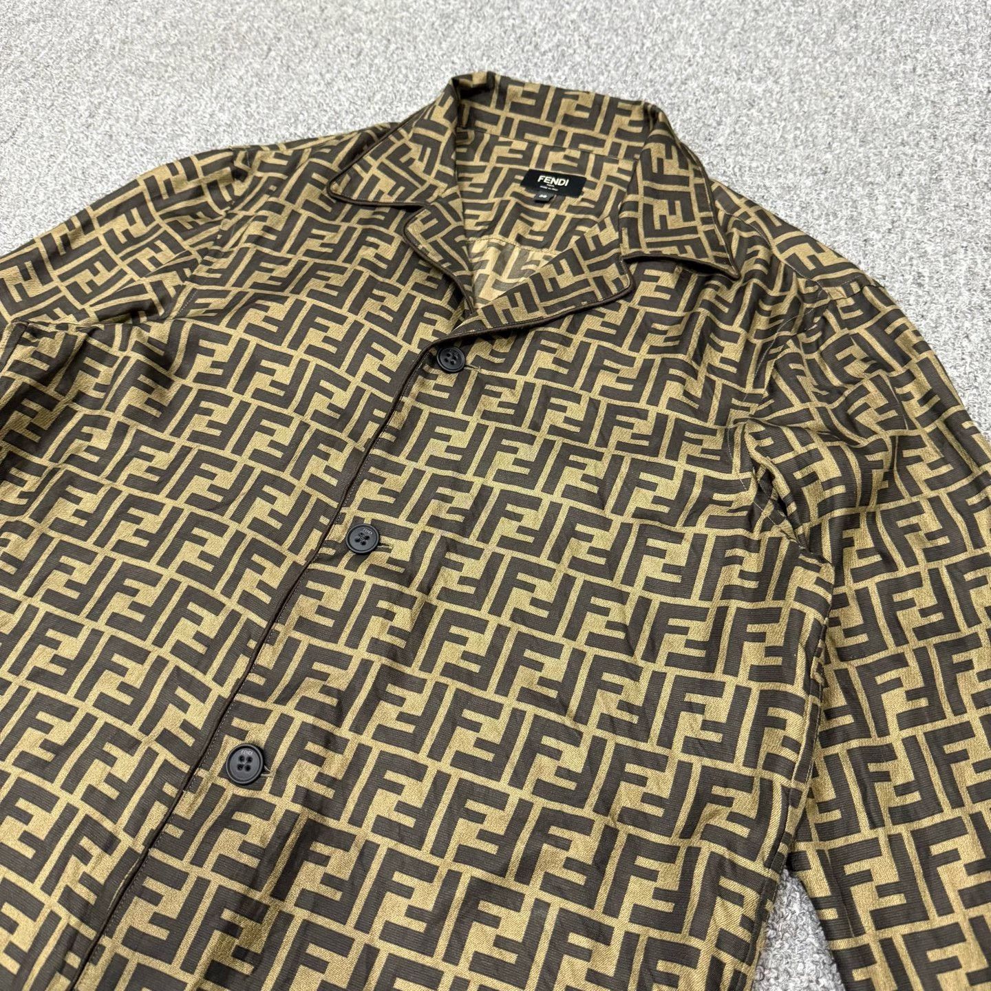 Fendi Fendi All-Over Print Silk Long-Sleeve Shirt Size S / US 4 / IT 40 - 3 Thumbnail