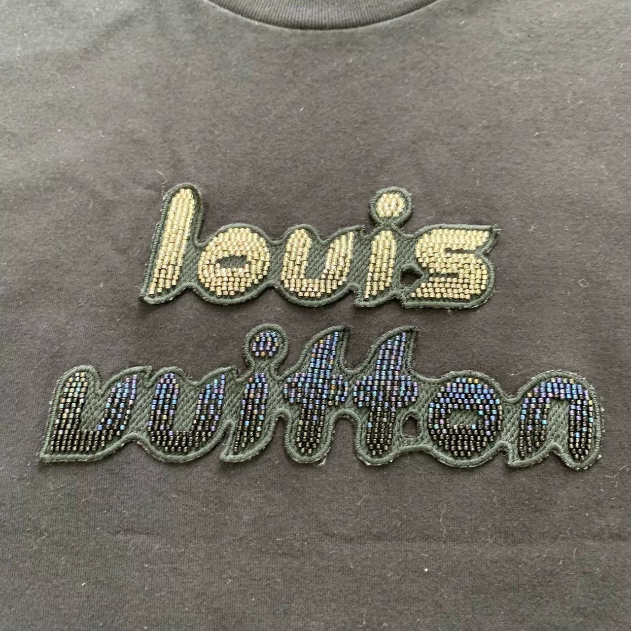 Louis Vuitton LV Black Beaded Embroidery T-Shirt Size US M / EU 48-50 / 2 - 8 Thumbnail