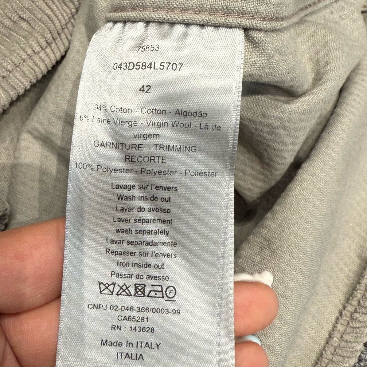 Dior Dior Gray Corduroy Shirt Jacket Size US XS / EU 42 / 0 - 6 Thumbnail