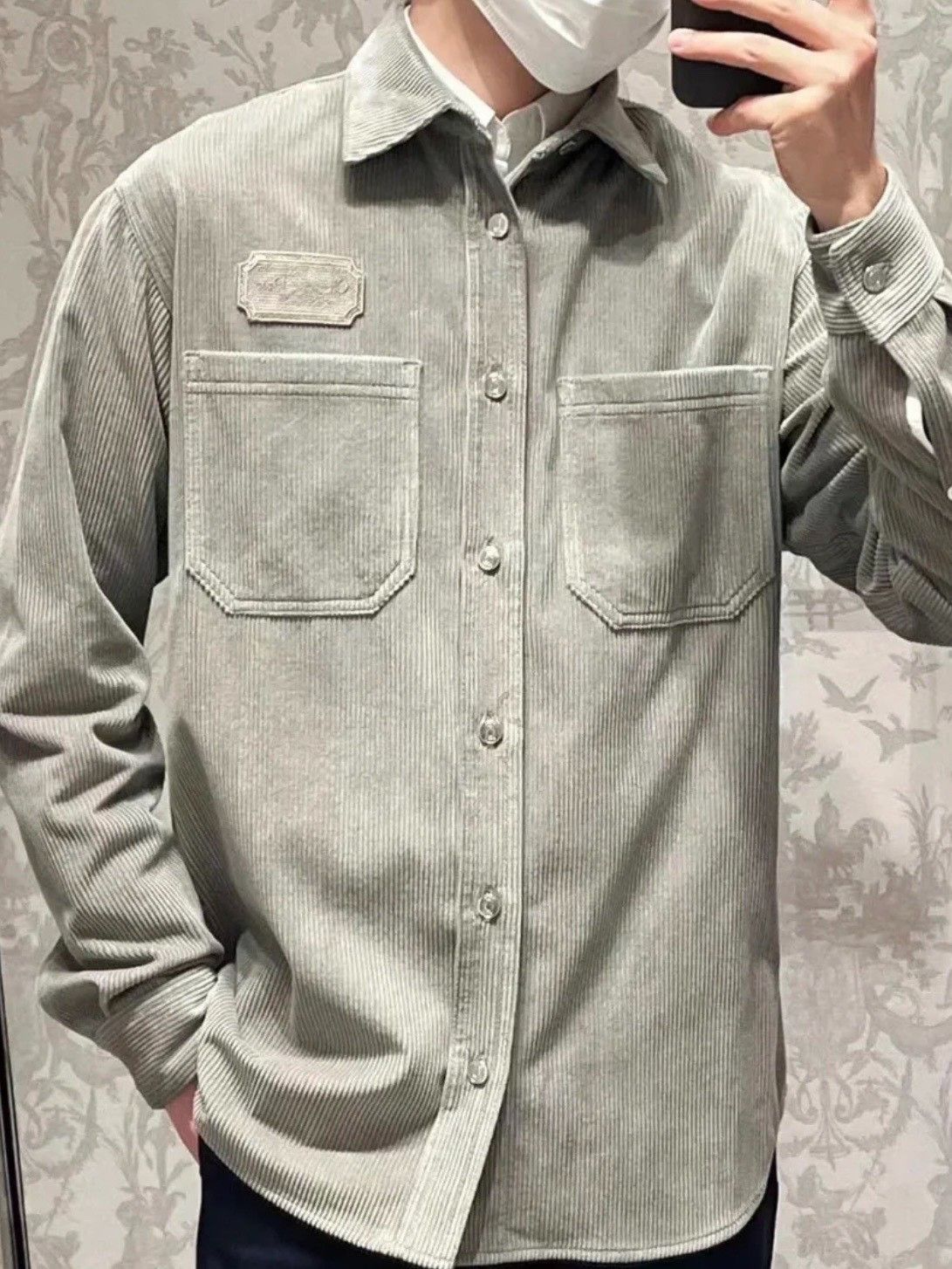 Dior Dior Gray Corduroy Shirt Jacket Size US XS / EU 42 / 0 - 8 Thumbnail