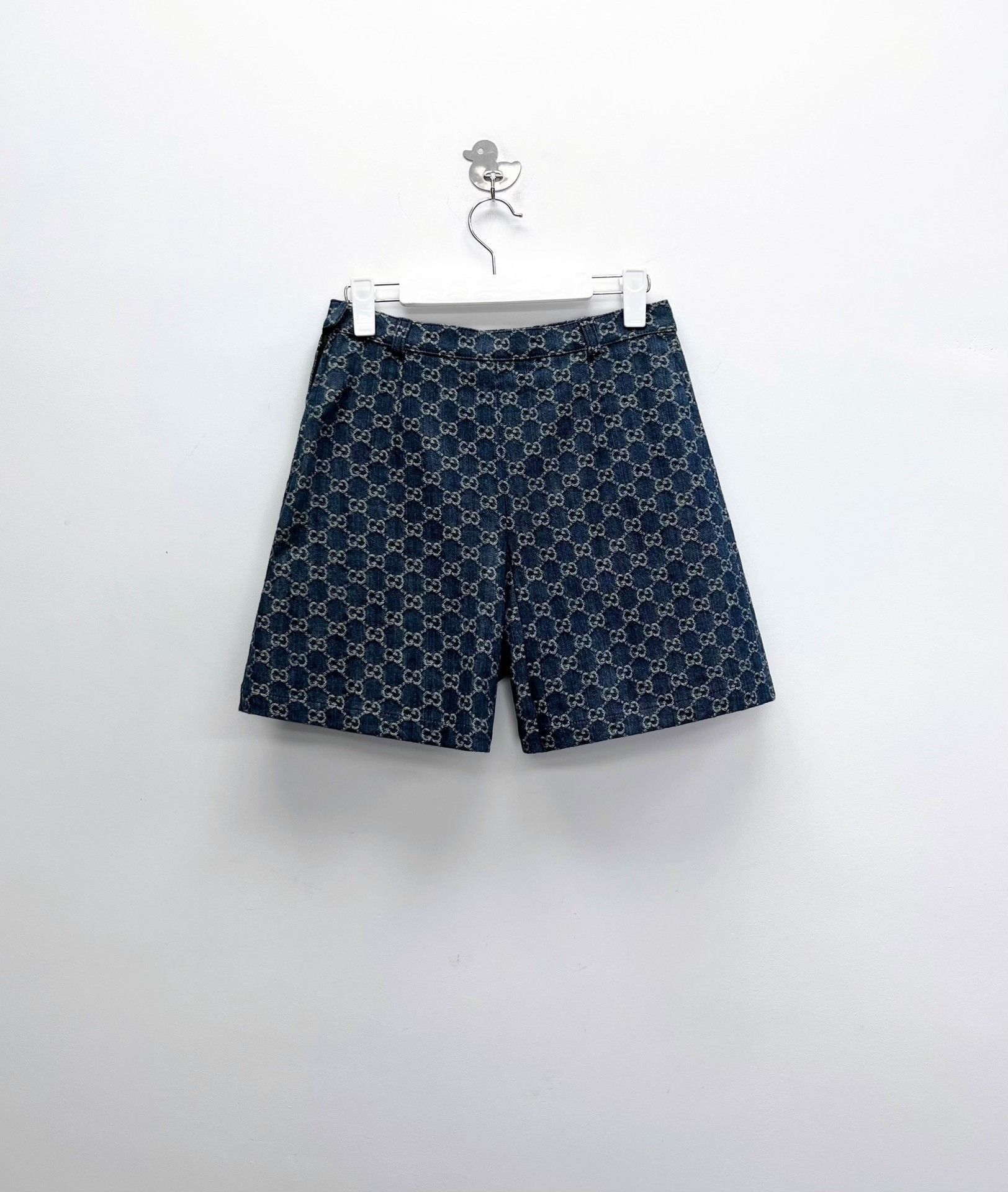Gucci Gucci Double G Logo Denim Shorts Size 40" / US 18 - 2 Thumbnail