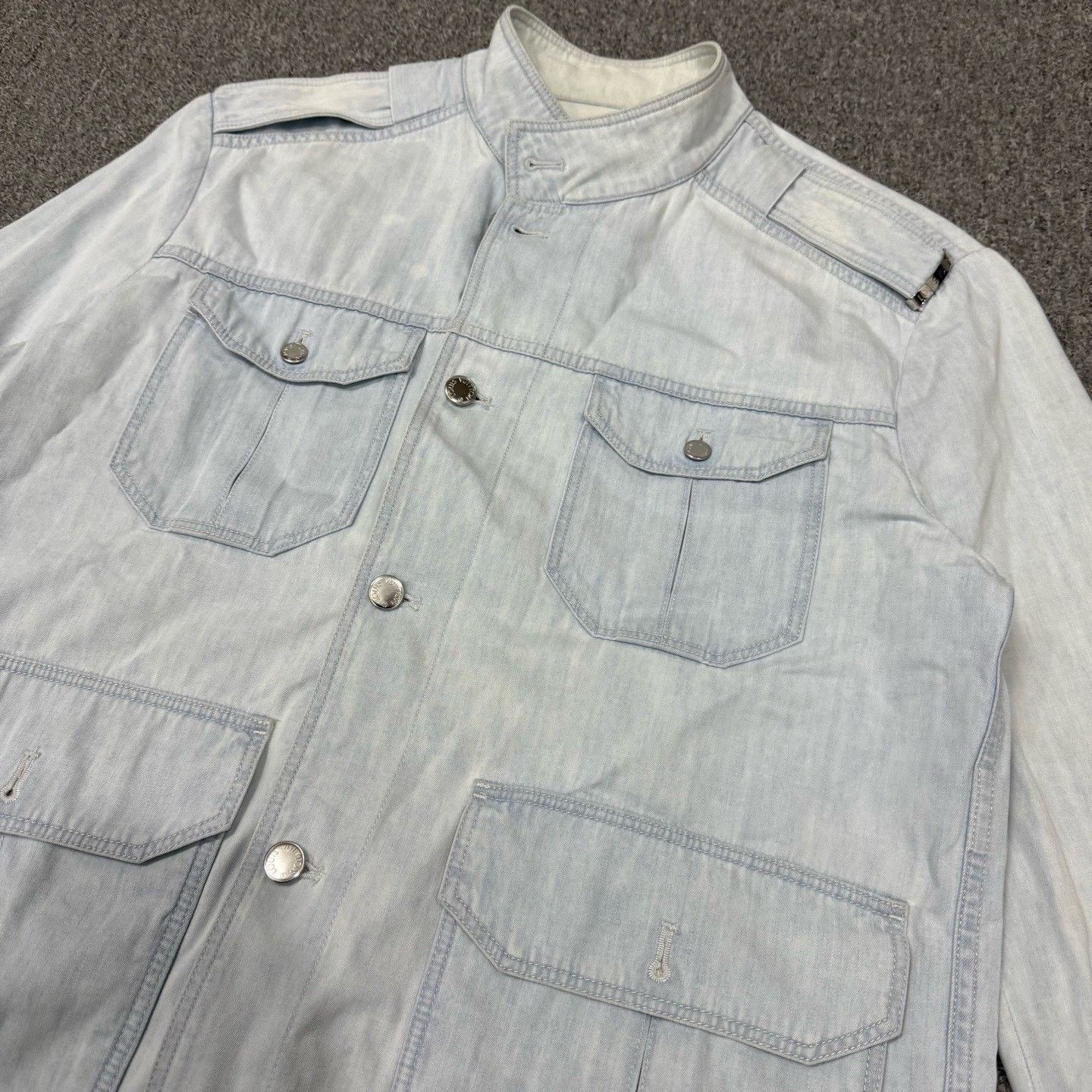 Louis Vuitton Louis Vuitton Blue Multi-Pocket Shirt Jacket Size US L / EU 52-54 / 3 - 3 Thumbnail