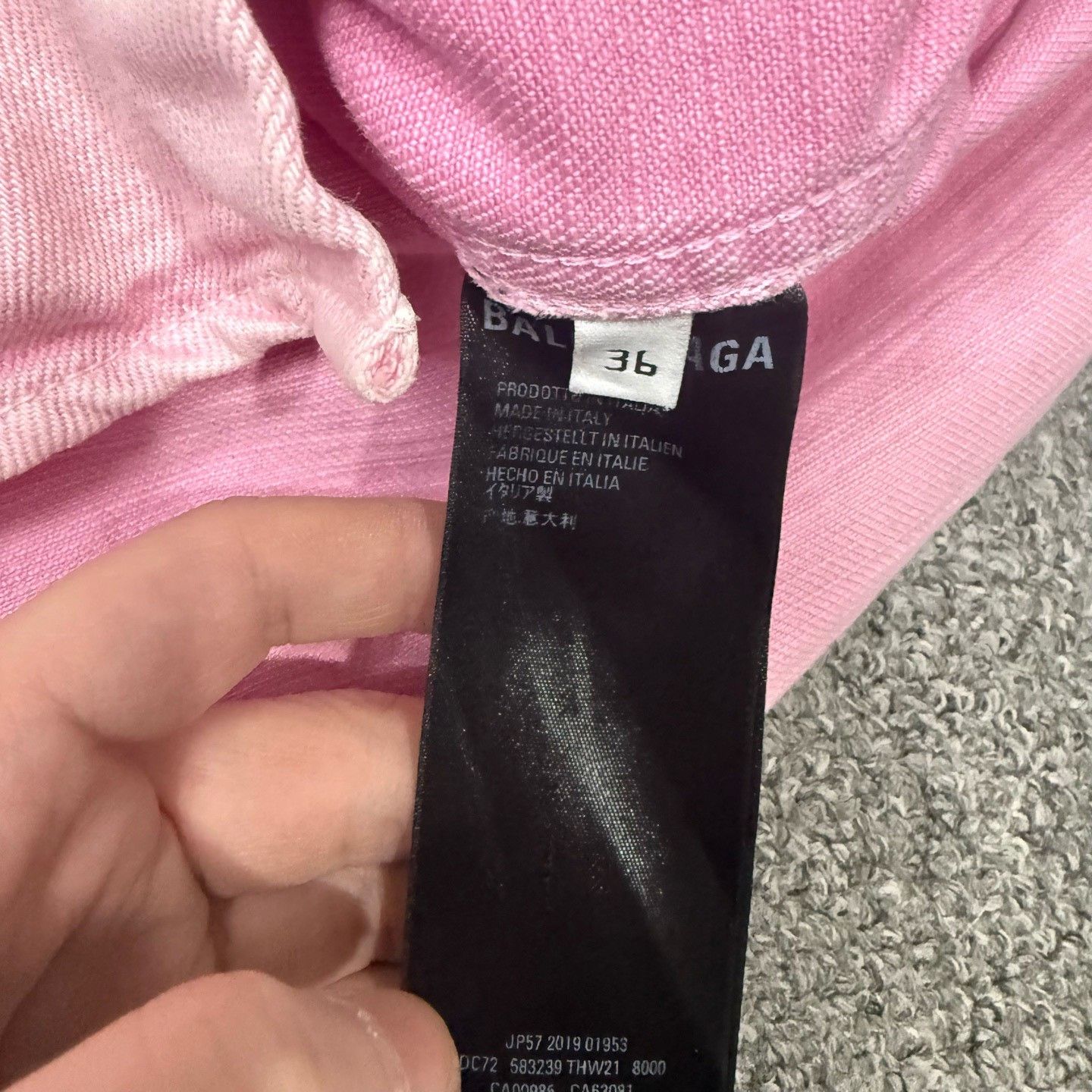 Balenciaga Balenciaga Pink Logo Denim Jacket Size XS / US 0-2 / IT 36-38 - 4 Thumbnail