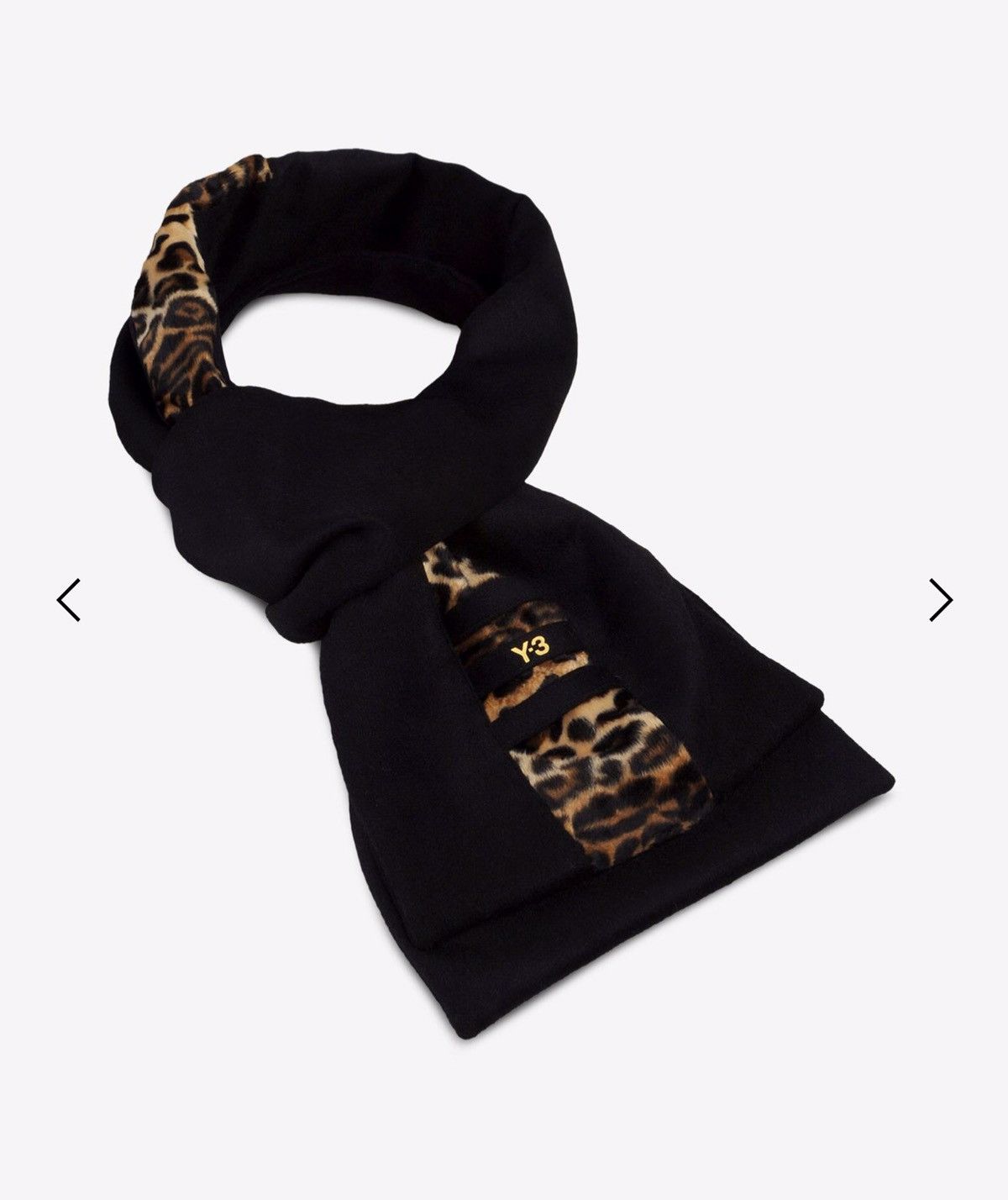 Y-3 trilby scarf with leopard accent