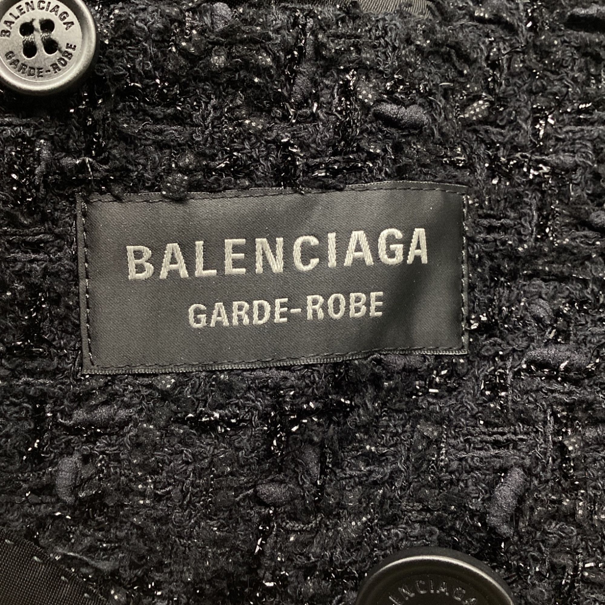 Balenciaga Balenciaga Hourglass Tweed Blazer in Black Cotton Size S / US 4 / IT 40 - 7 Thumbnail