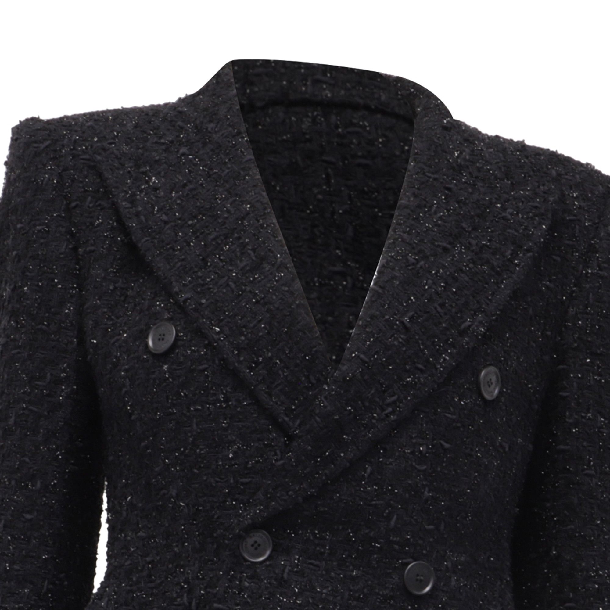 Balenciaga Balenciaga Hourglass Tweed Blazer in Black Cotton Size S / US 4 / IT 40 - 2 Thumbnail