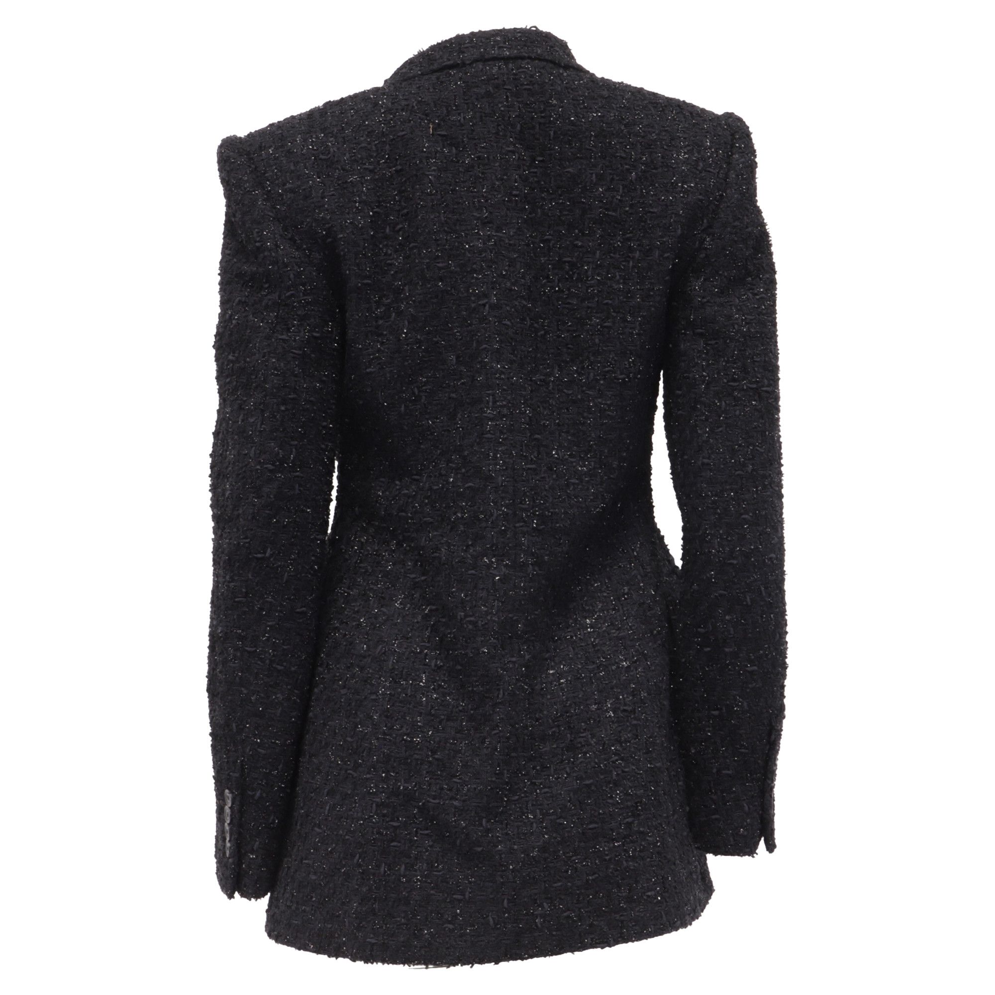 Balenciaga Balenciaga Hourglass Tweed Blazer in Black Cotton Size S / US 4 / IT 40 - 4 Thumbnail