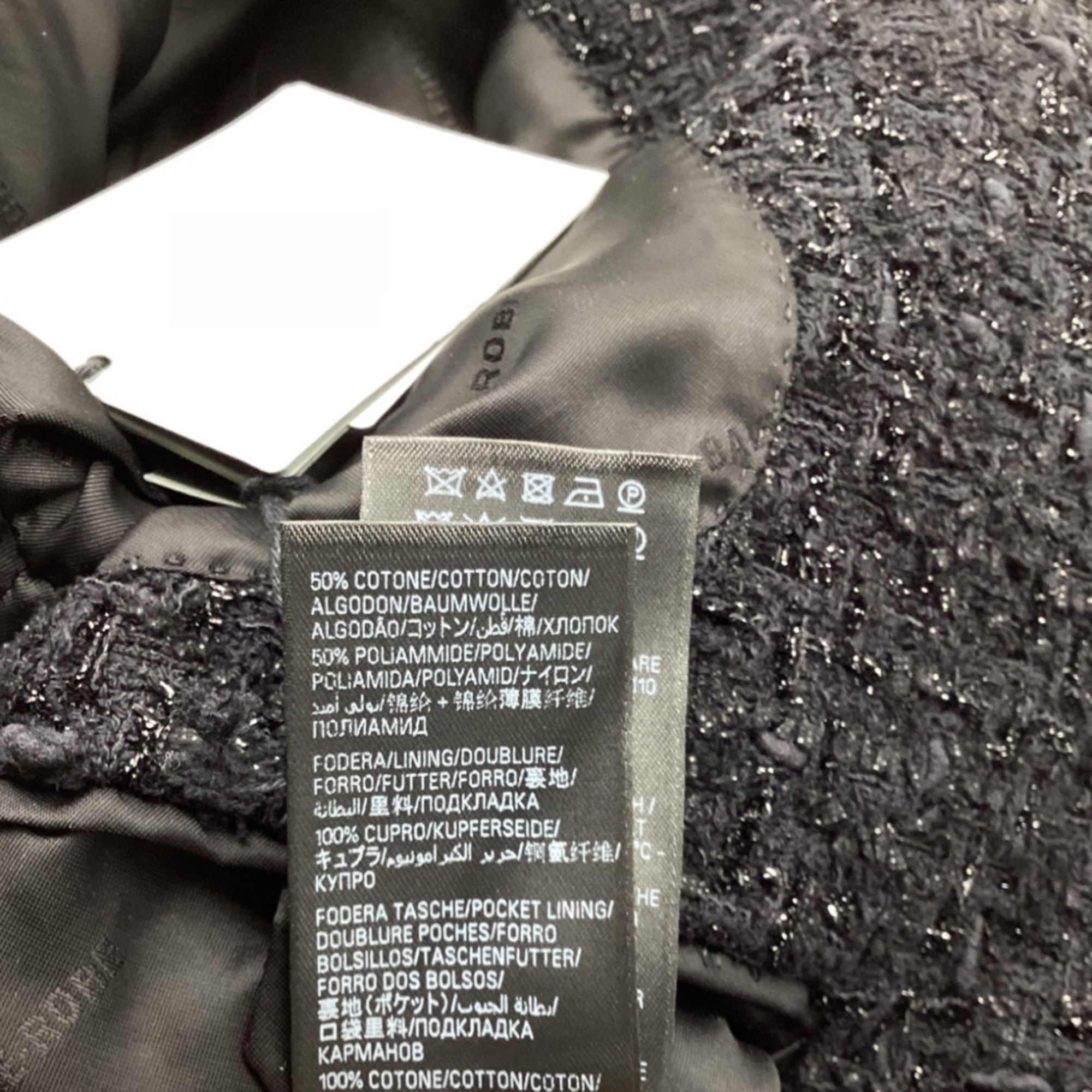 Balenciaga Balenciaga Hourglass Tweed Blazer in Black Cotton Size S / US 4 / IT 40 - 5 Thumbnail